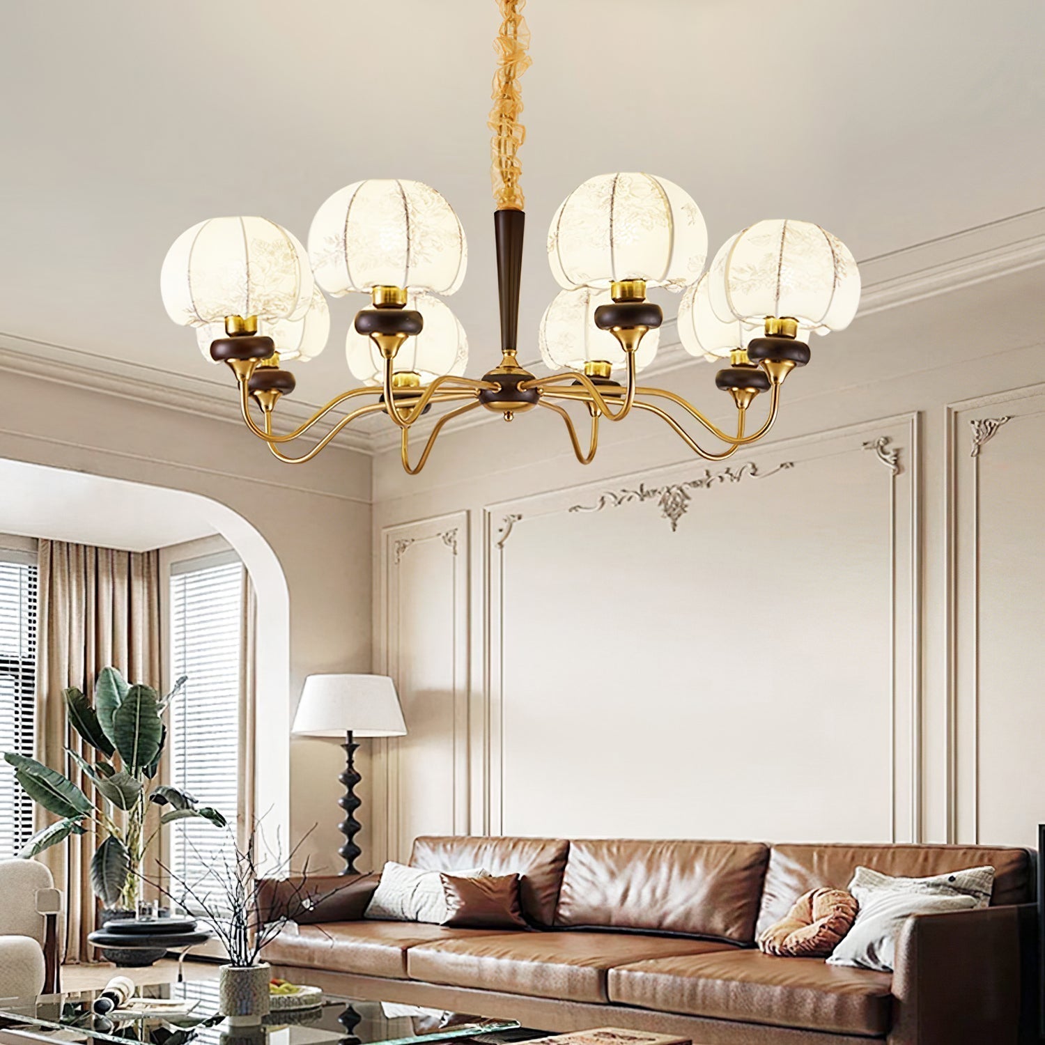 Orchid Vintage Stoff-Kronleuchter-Letslighting