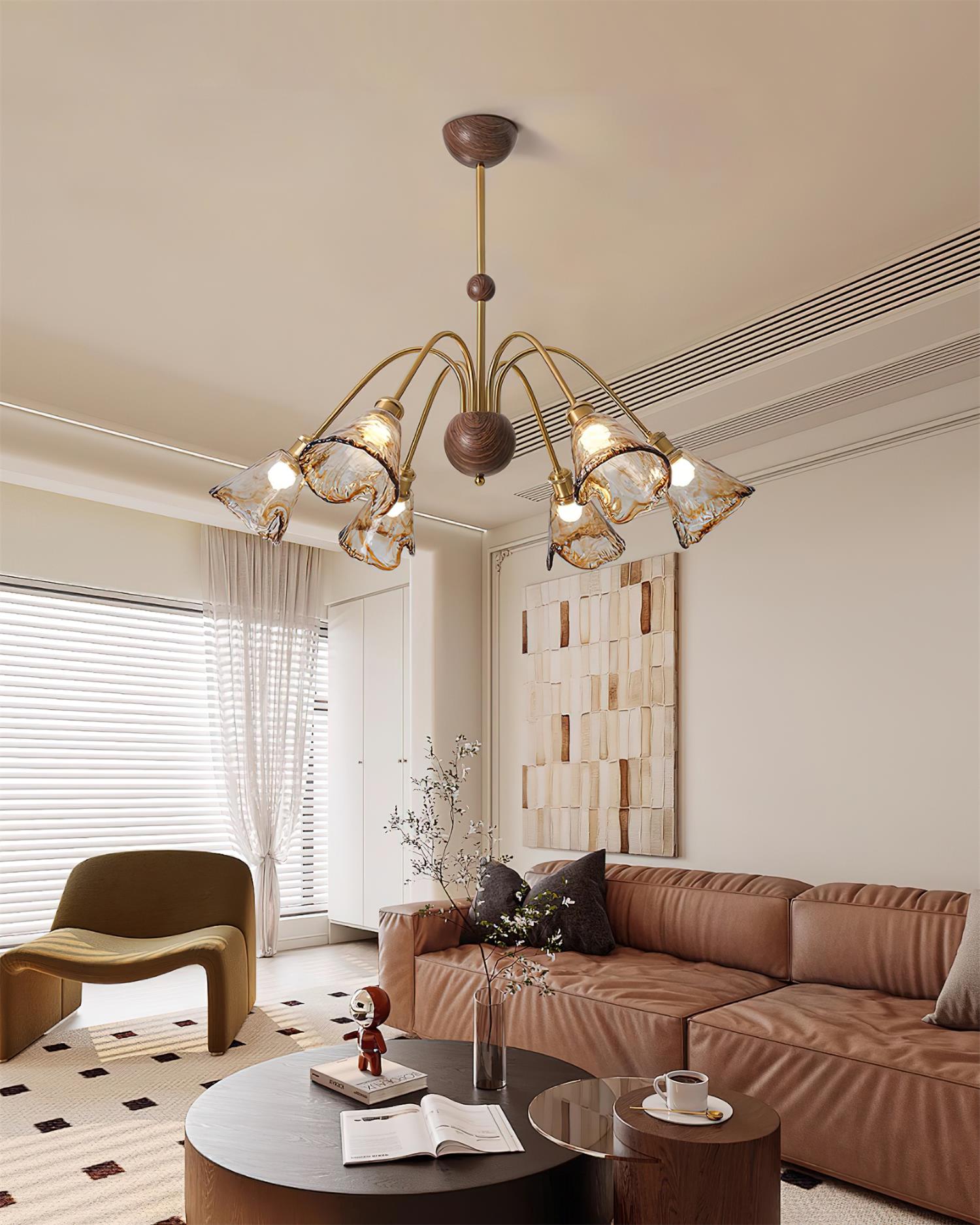 Beyona Amber Glass Chandelier - Letslighting