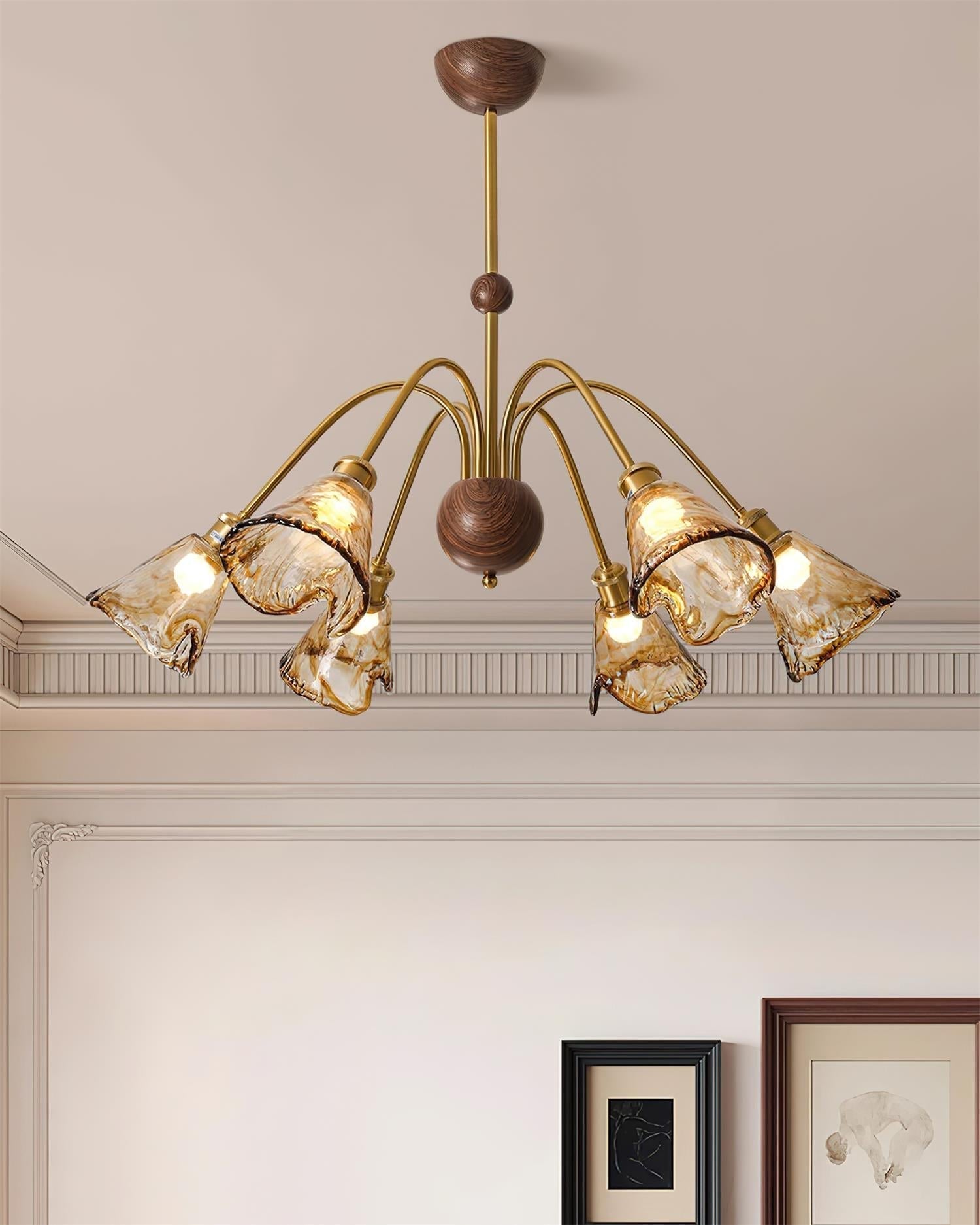 Beyona Amber Glass Chandelier - Letslighting