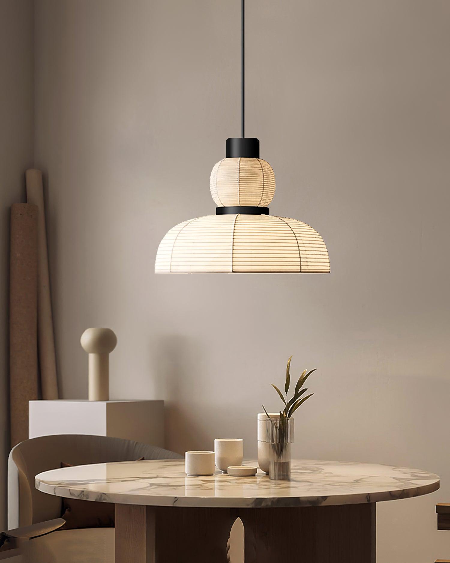 Pendelleuchte Weißer Stoffschirm Schwarzes Kabel Sanfter-Letslighting
