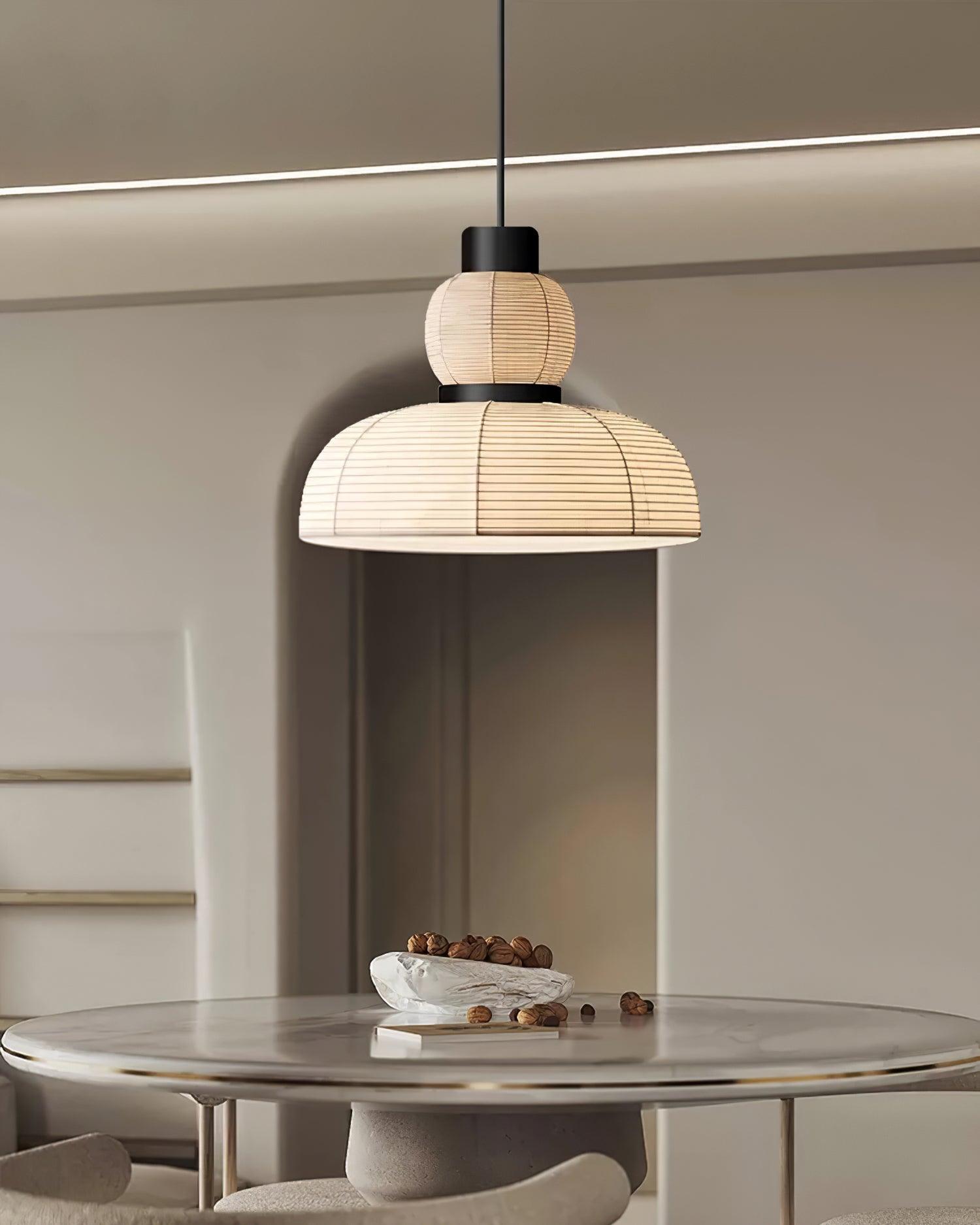 Pendelleuchte Weißer Stoffschirm Schwarzes Kabel Sanfter-Letslighting