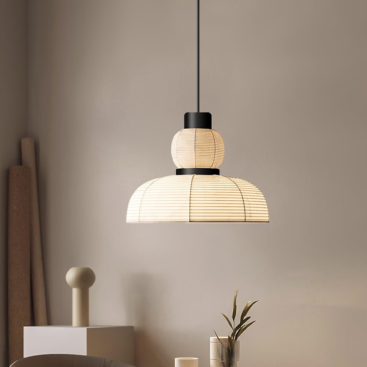 Pendelleuchte Weißer Stoffschirm Schwarzes Kabel Sanfter-Letslighting