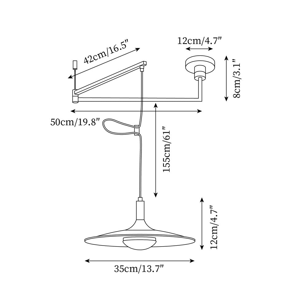 Veylo Pendelleuchte Modern Schwenkarm Holzschirm-Letslighting