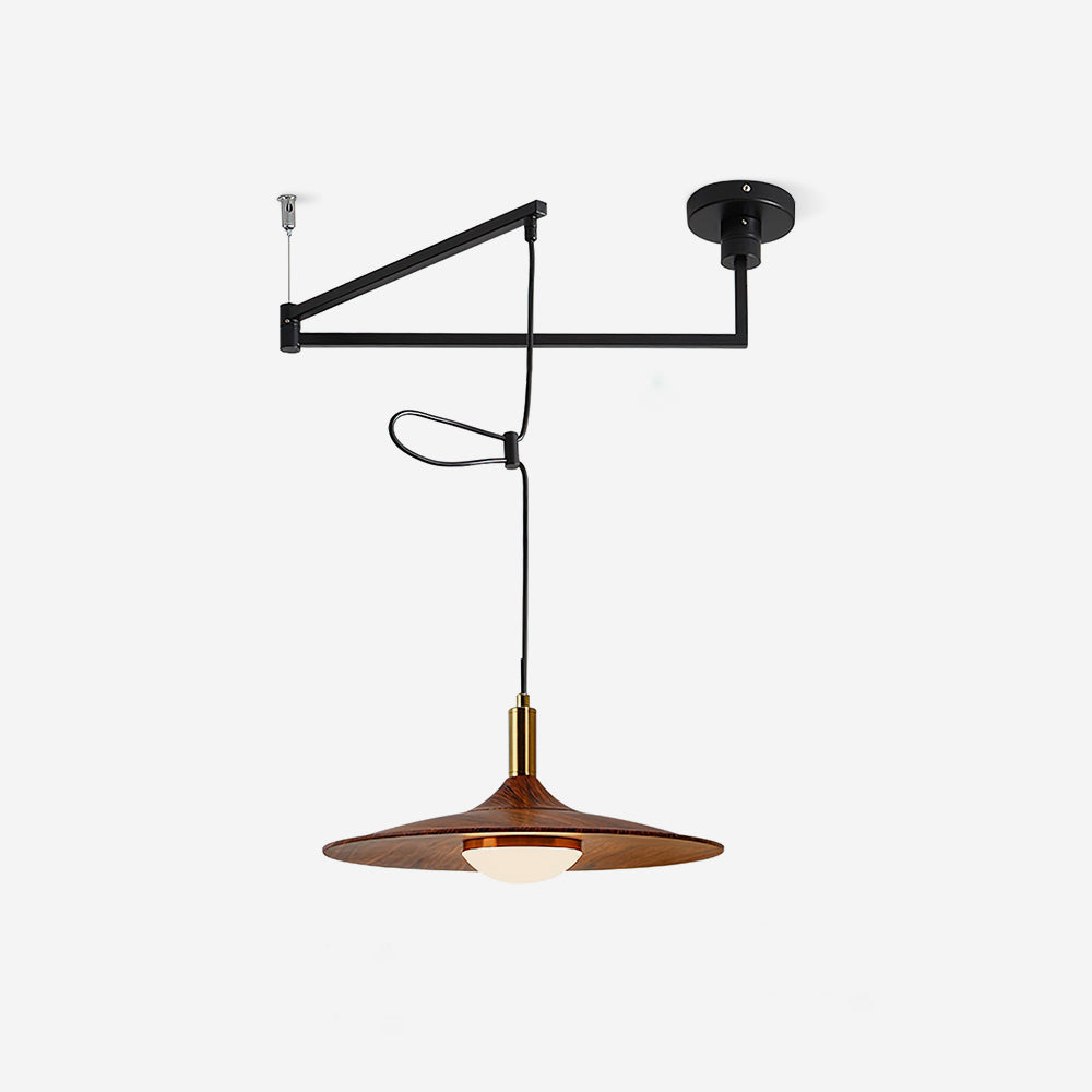 Veylo Pendelleuchte Modern Schwenkarm Holzschirm-Letslighting