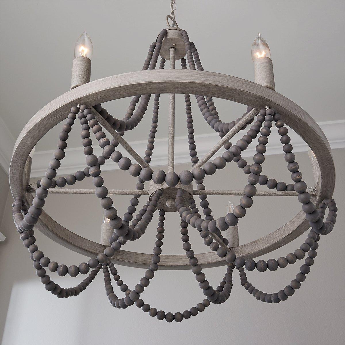Alshaan Vintage Industrial Wooden Metal Chandelier - Letslighting