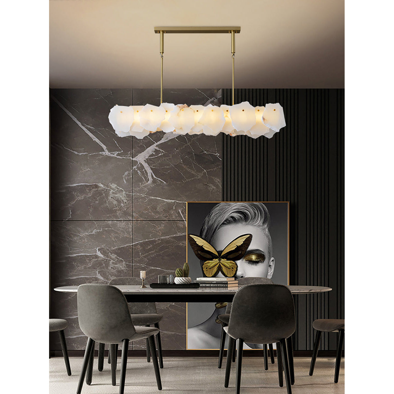 Catala Messing Alabaster Kronleuchter-Letslighting