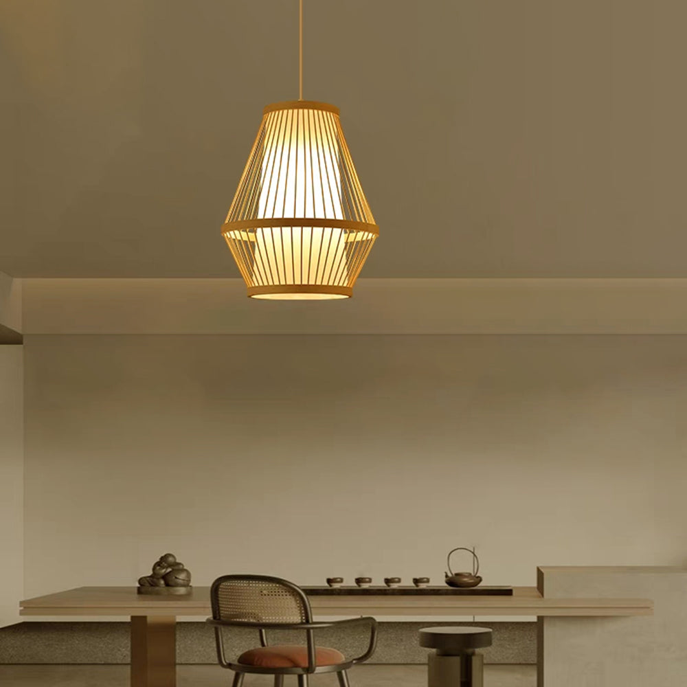 Muto Design LED Pendelleuchte Holz Schlafzimmer/Esszimmer Bambus