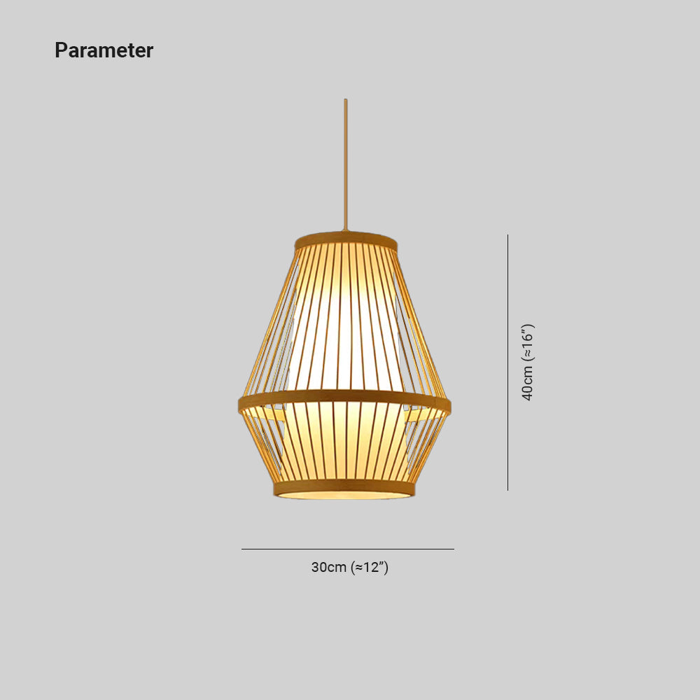 Muto Design LED Pendelleuchte Holz Schlafzimmer/Esszimmer Bambus