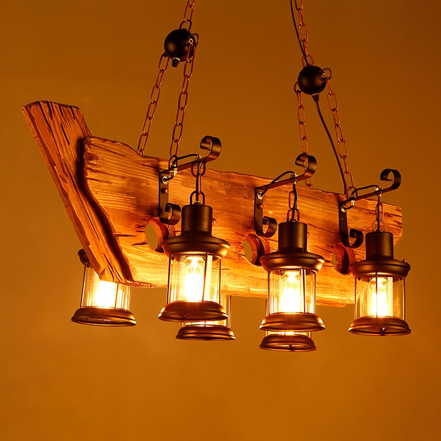 Aurzorir Vintage Holz Kronleuchter-Letslighting