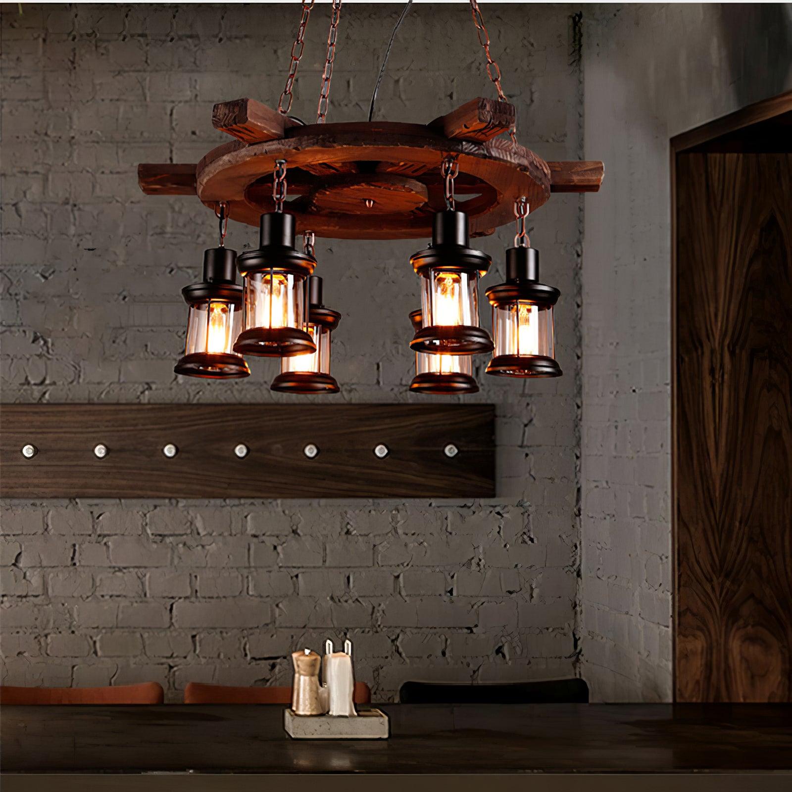 Aurzorir Vintage Holz Kronleuchter-Letslighting