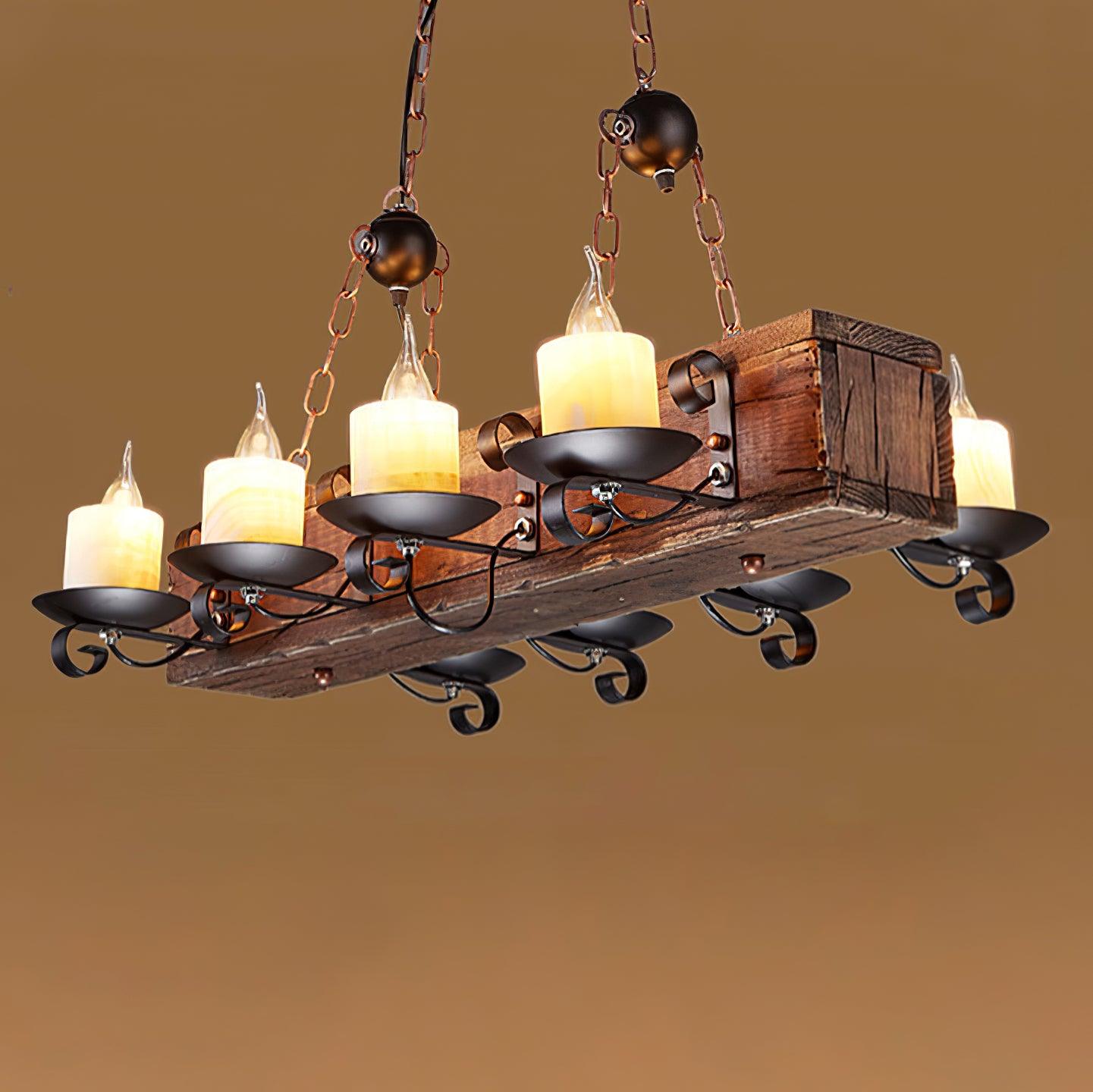 Aurzorir Vintage Holz Kronleuchter-Letslighting
