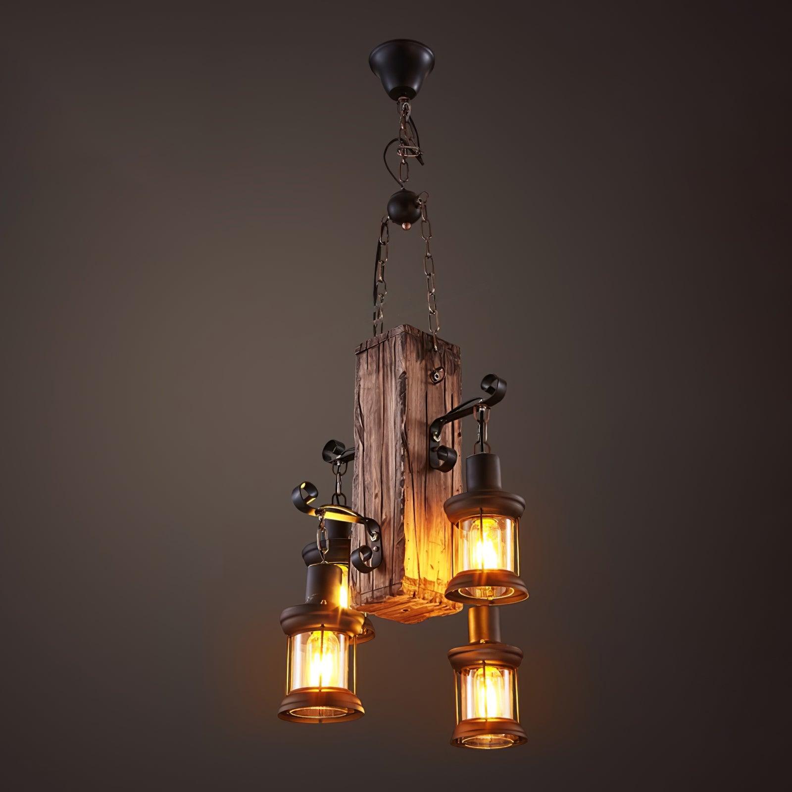 Aurzorir Vintage Holz Kronleuchter-Letslighting