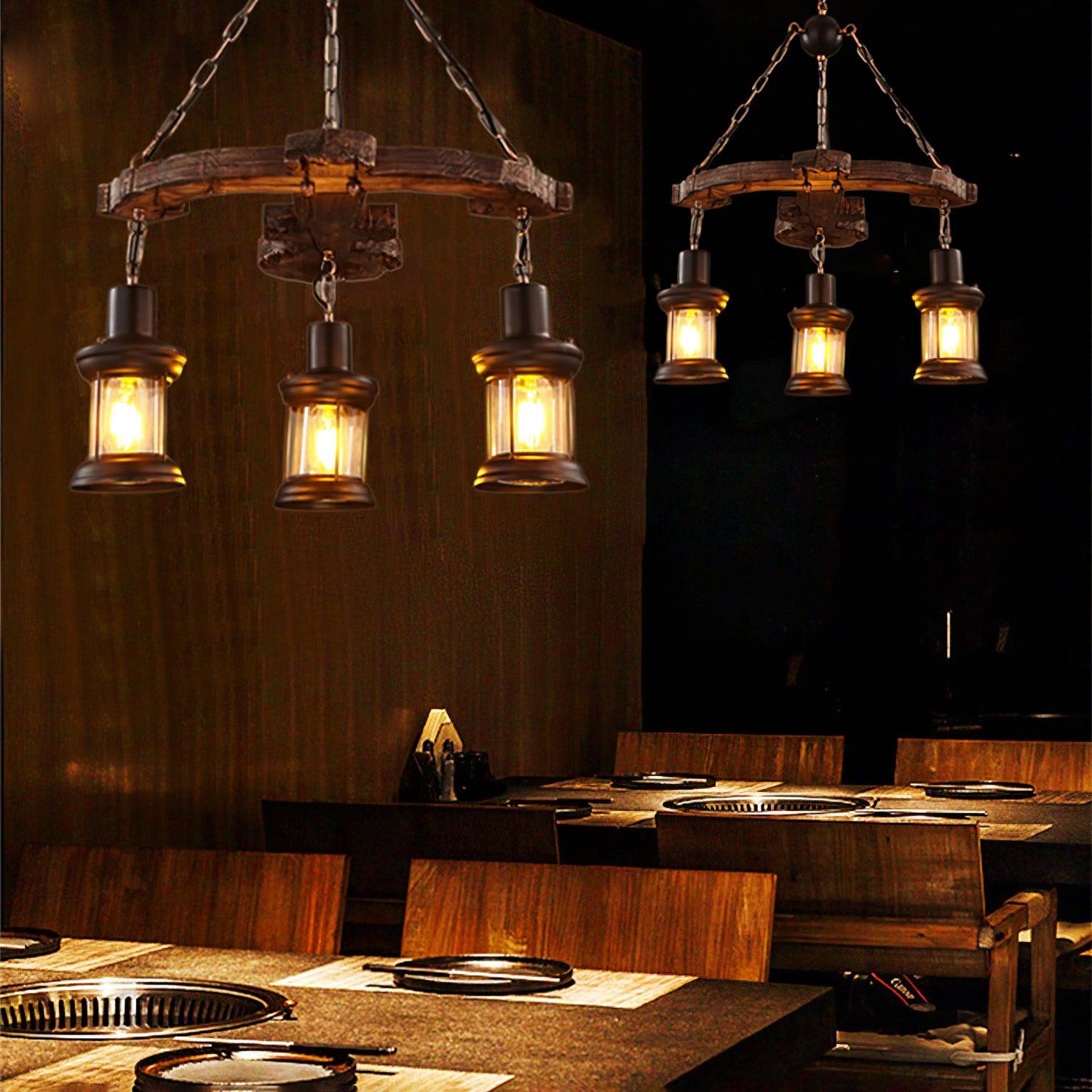 Aurzorir Vintage Holz Kronleuchter-Letslighting