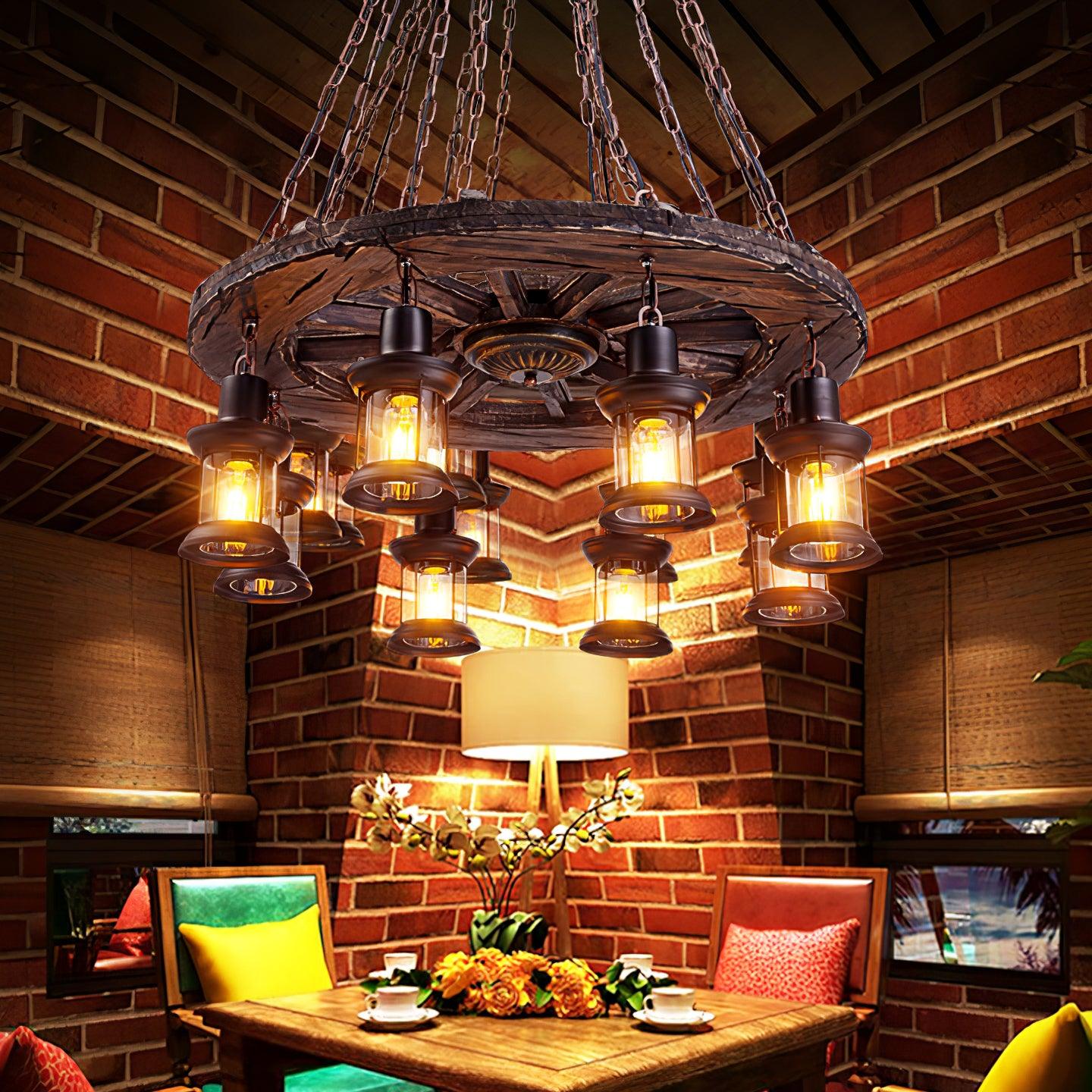 Aurzorir Vintage Holz Kronleuchter-Letslighting