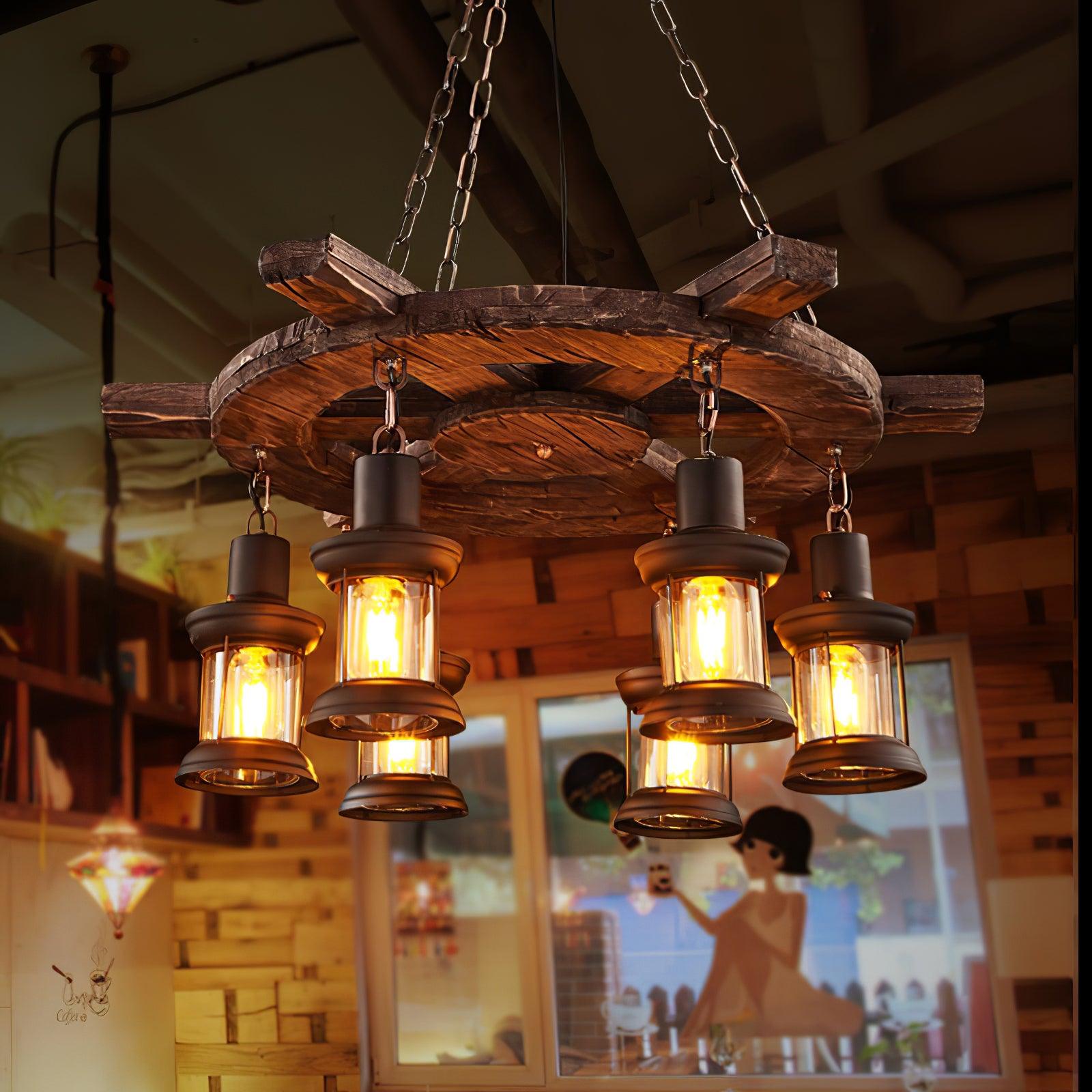 Aurzorir Vintage Holz Kronleuchter-Letslighting