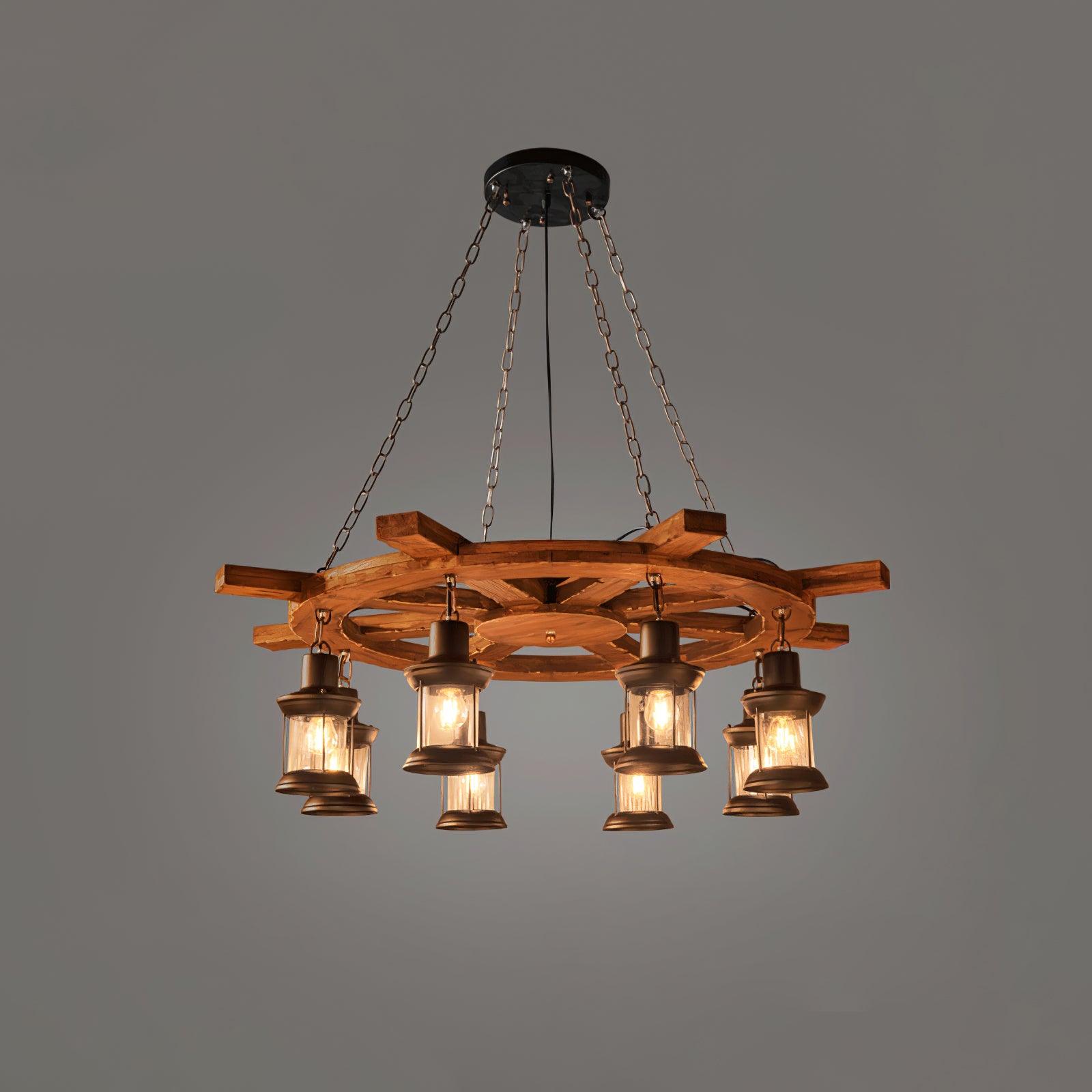 Aurzorir Vintage Holz Kronleuchter-Letslighting