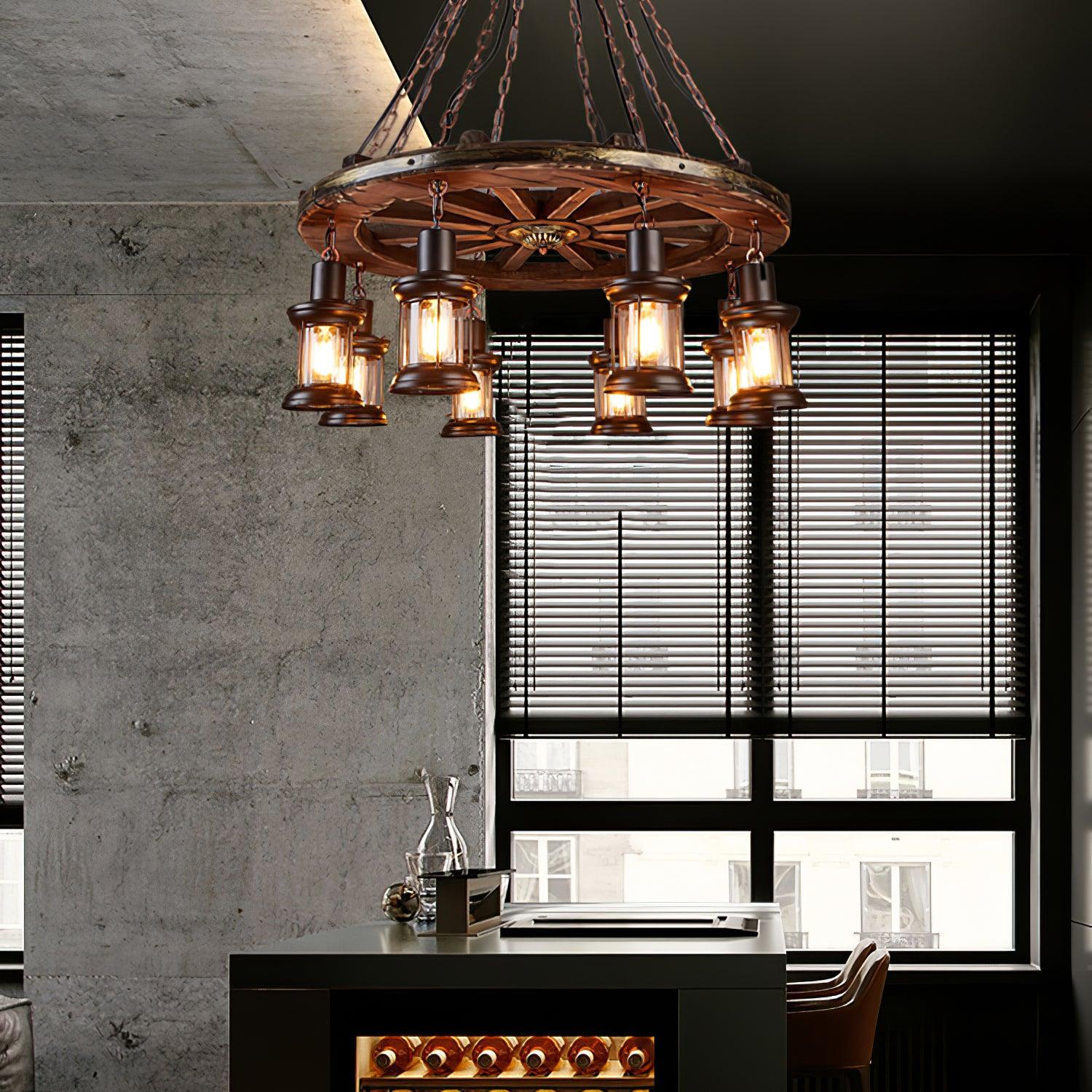 Aurzorir Vintage Holz Kronleuchter-Letslighting