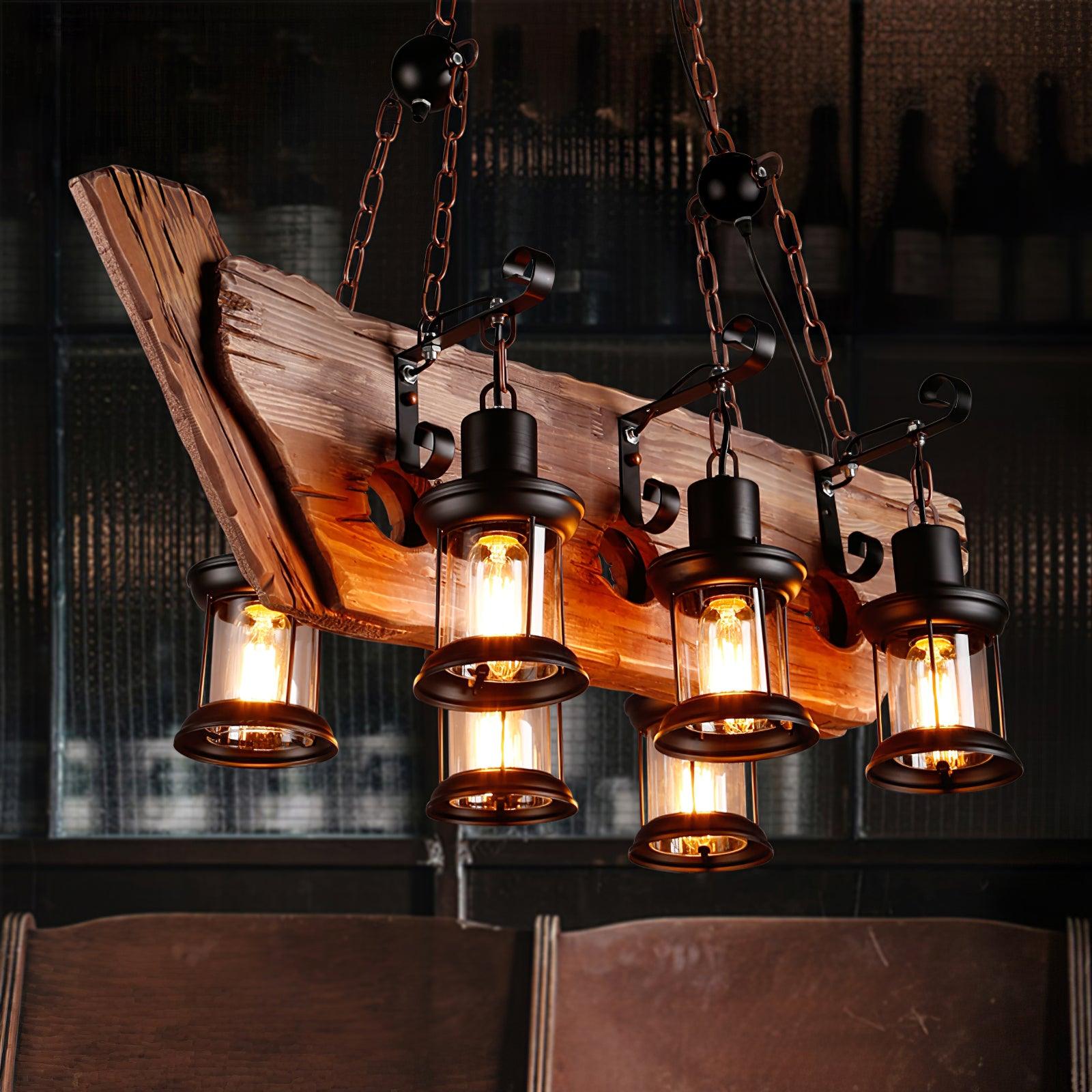 Aurzorir Vintage Holz Kronleuchter-Letslighting