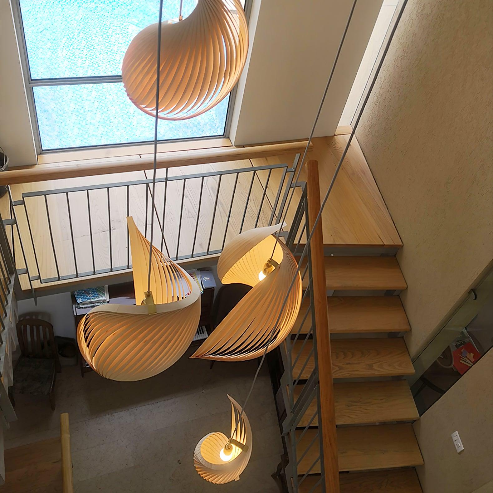 Cumiror Postmoderne Luxus Schalenholz Holz Pendelleuchte-Letslighting