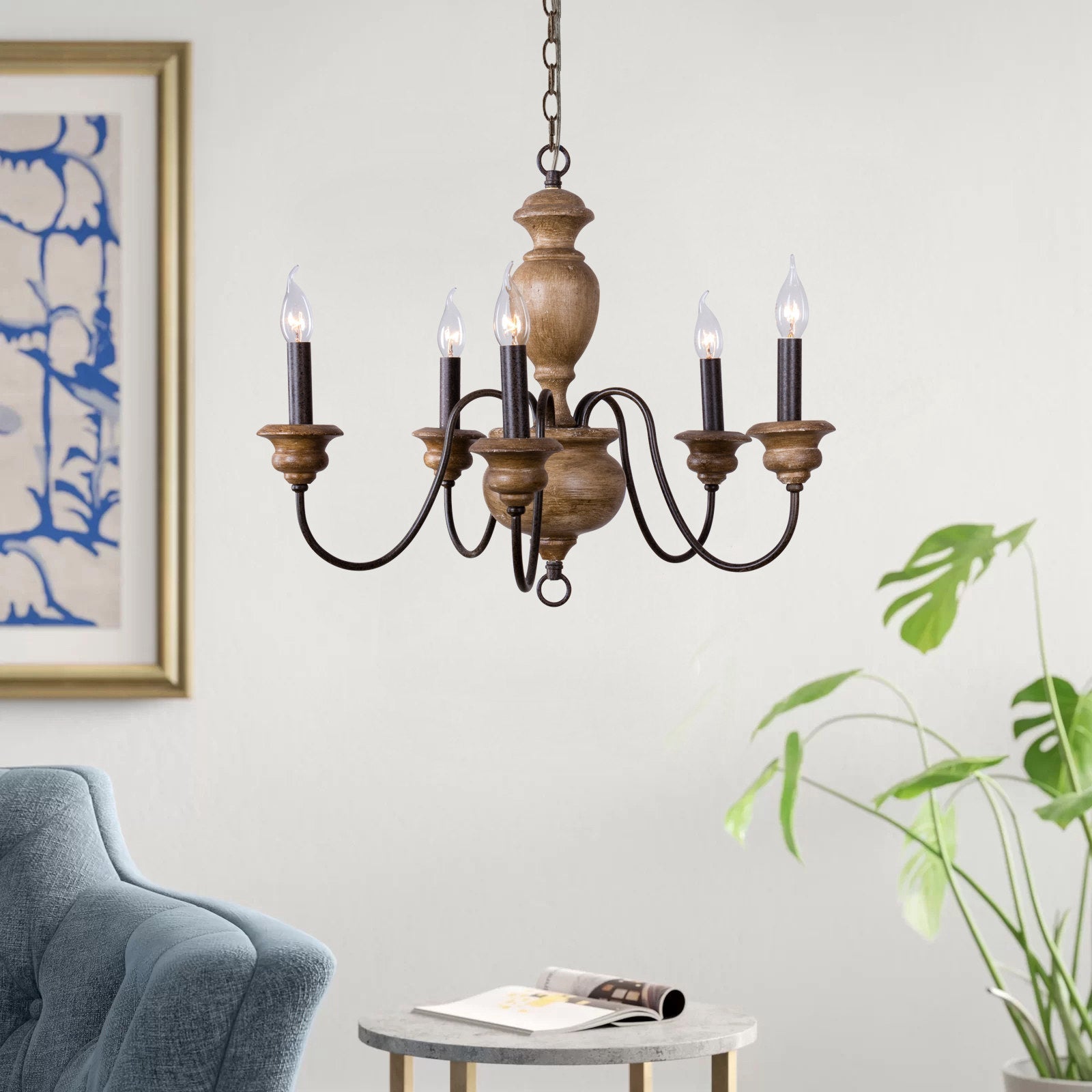 Evvine Holz Vintage Industrial Kronleuchter-Letslighting