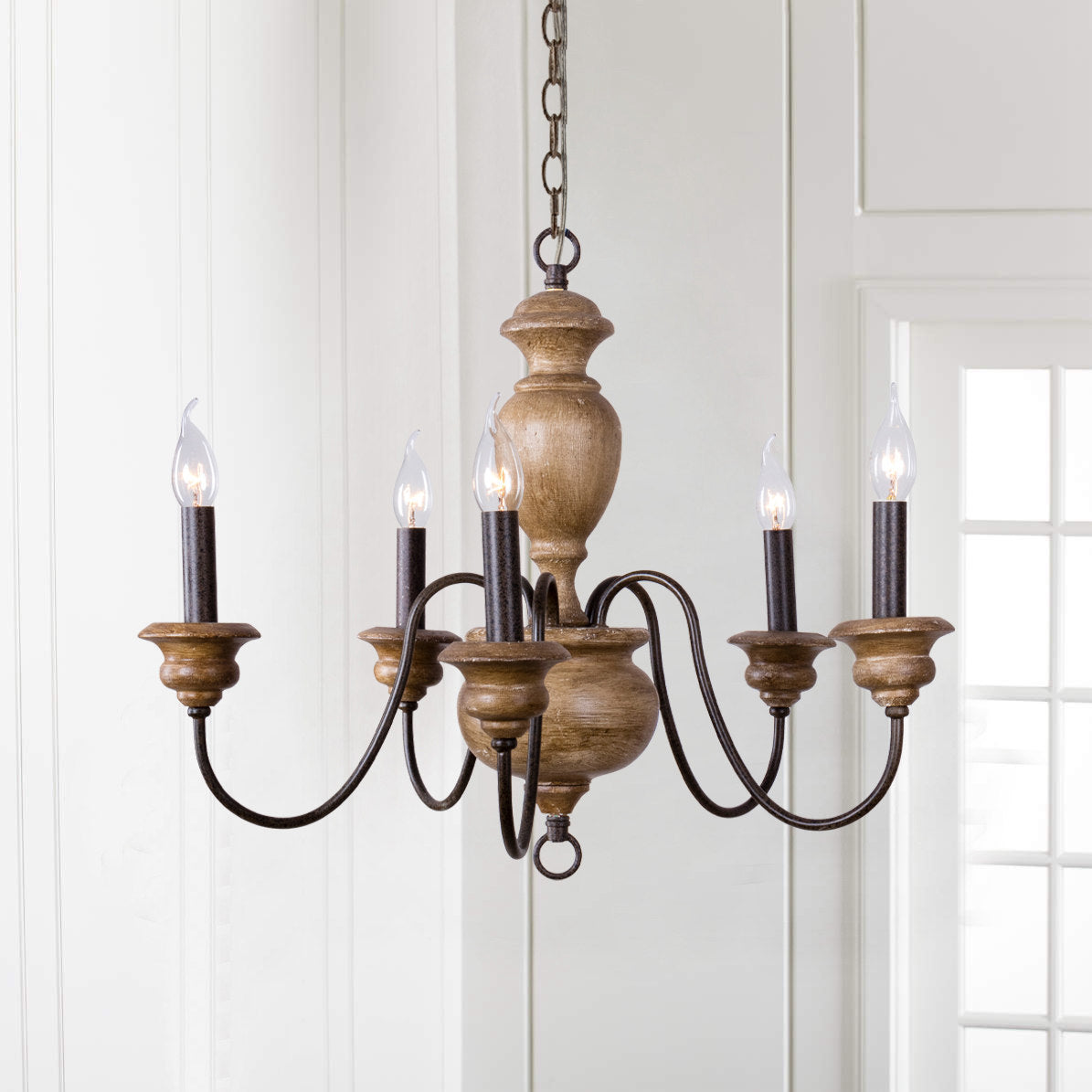 Evvine Holz Vintage Industrial Kronleuchter-Letslighting