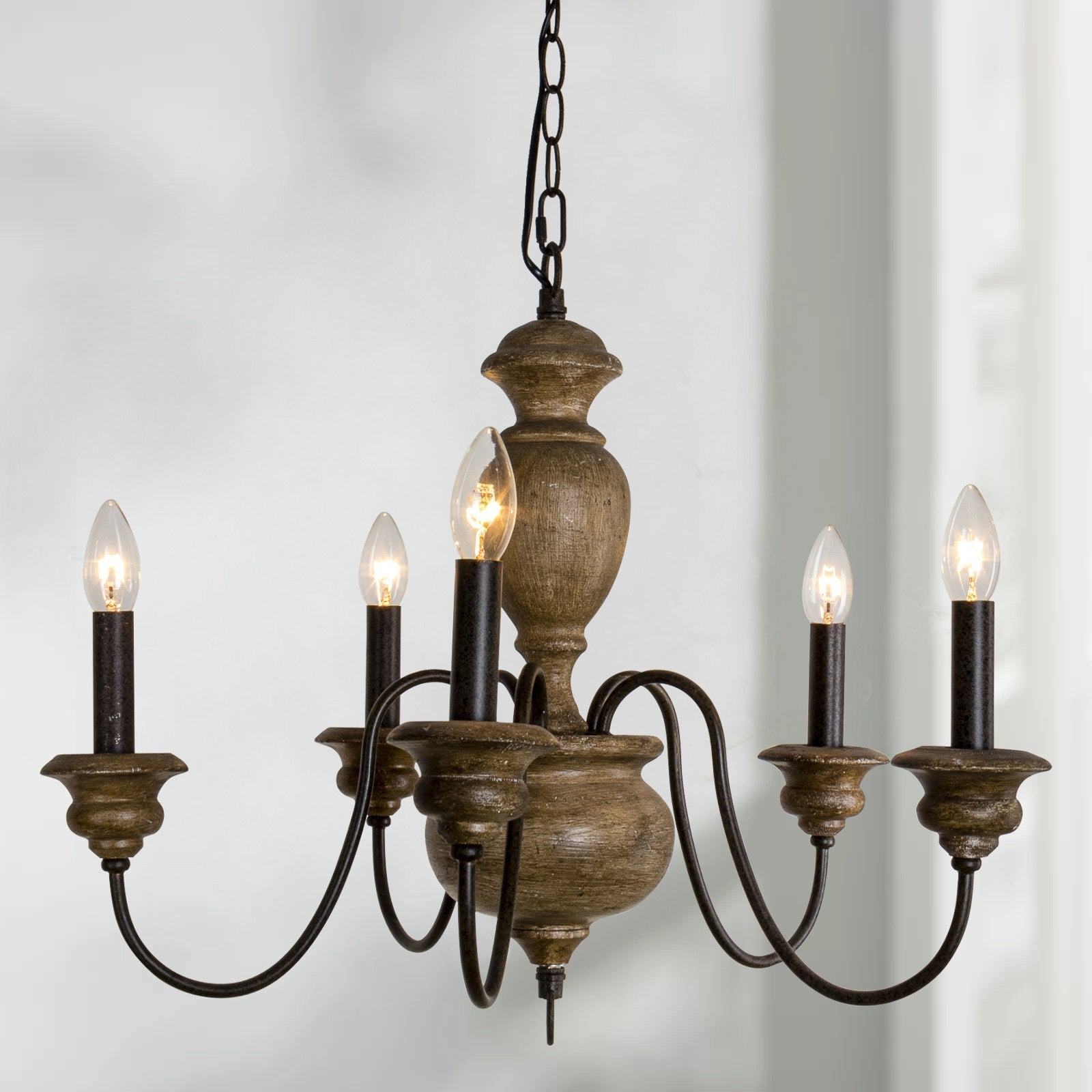 Evvine Holz Vintage Industrial Kronleuchter-Letslighting