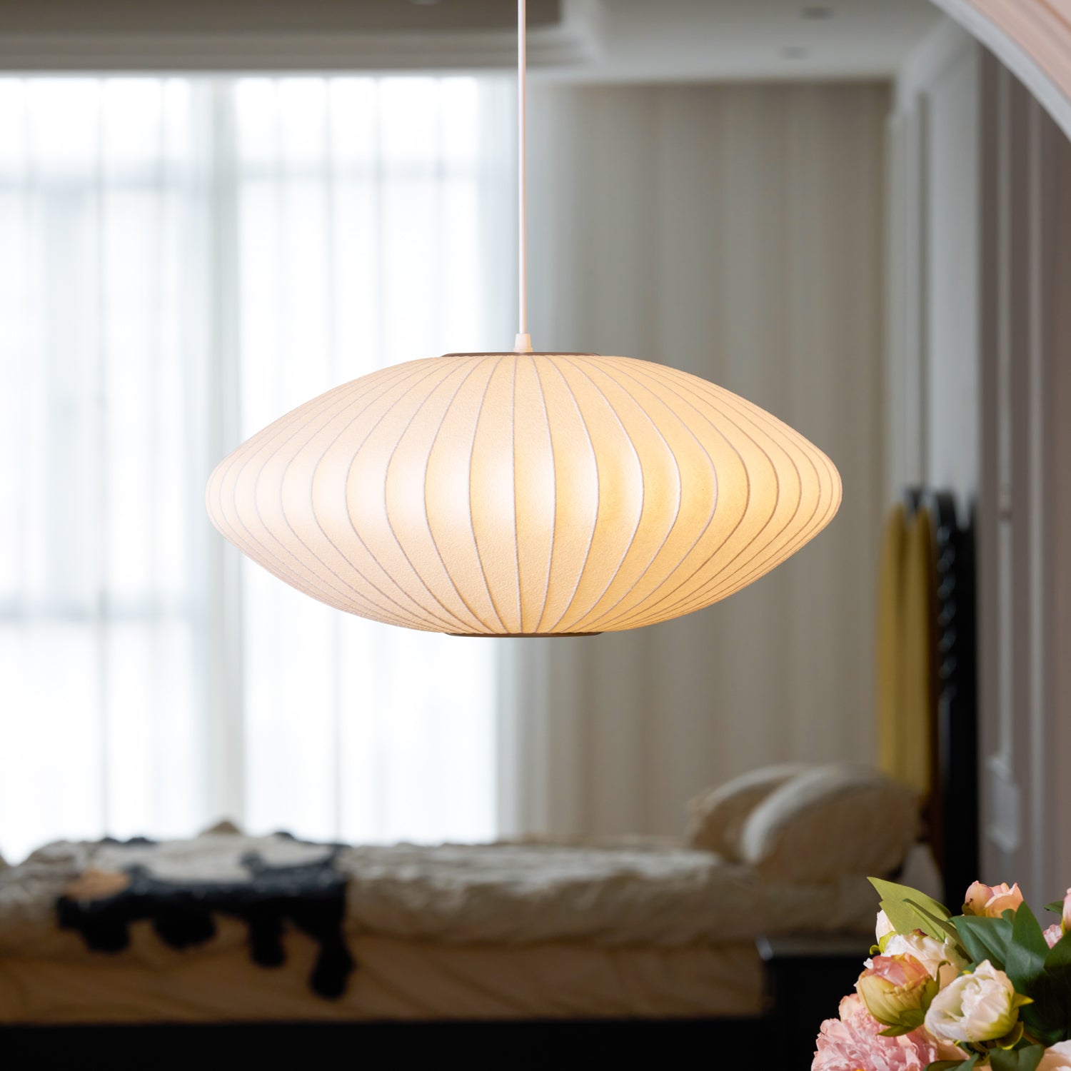 Nebula Blase Maulbeerseide Pendelleuchte Lampe-Letslighting