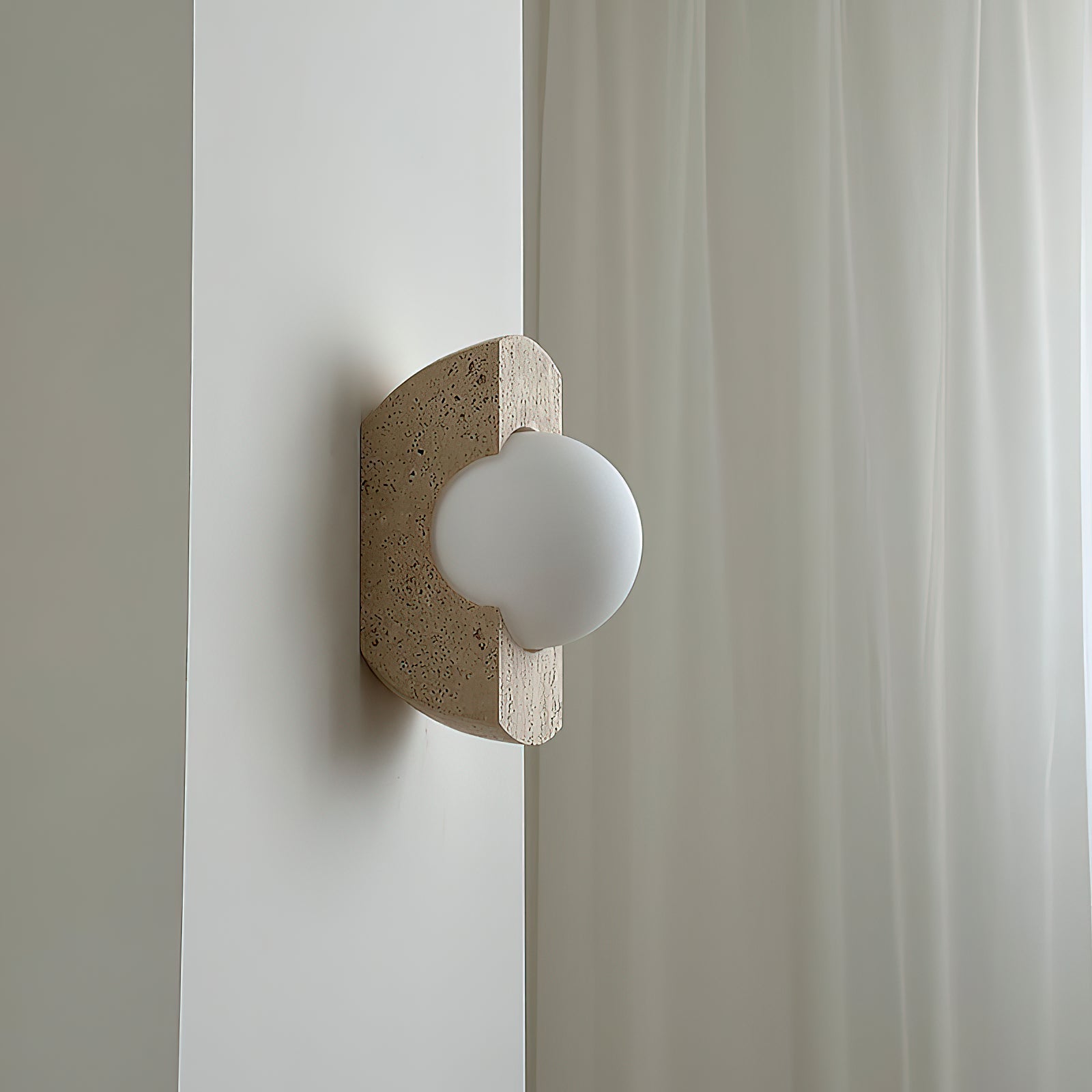 Umaris Modern Minimalist Travertine Glass Wall Lamp - Letslighting