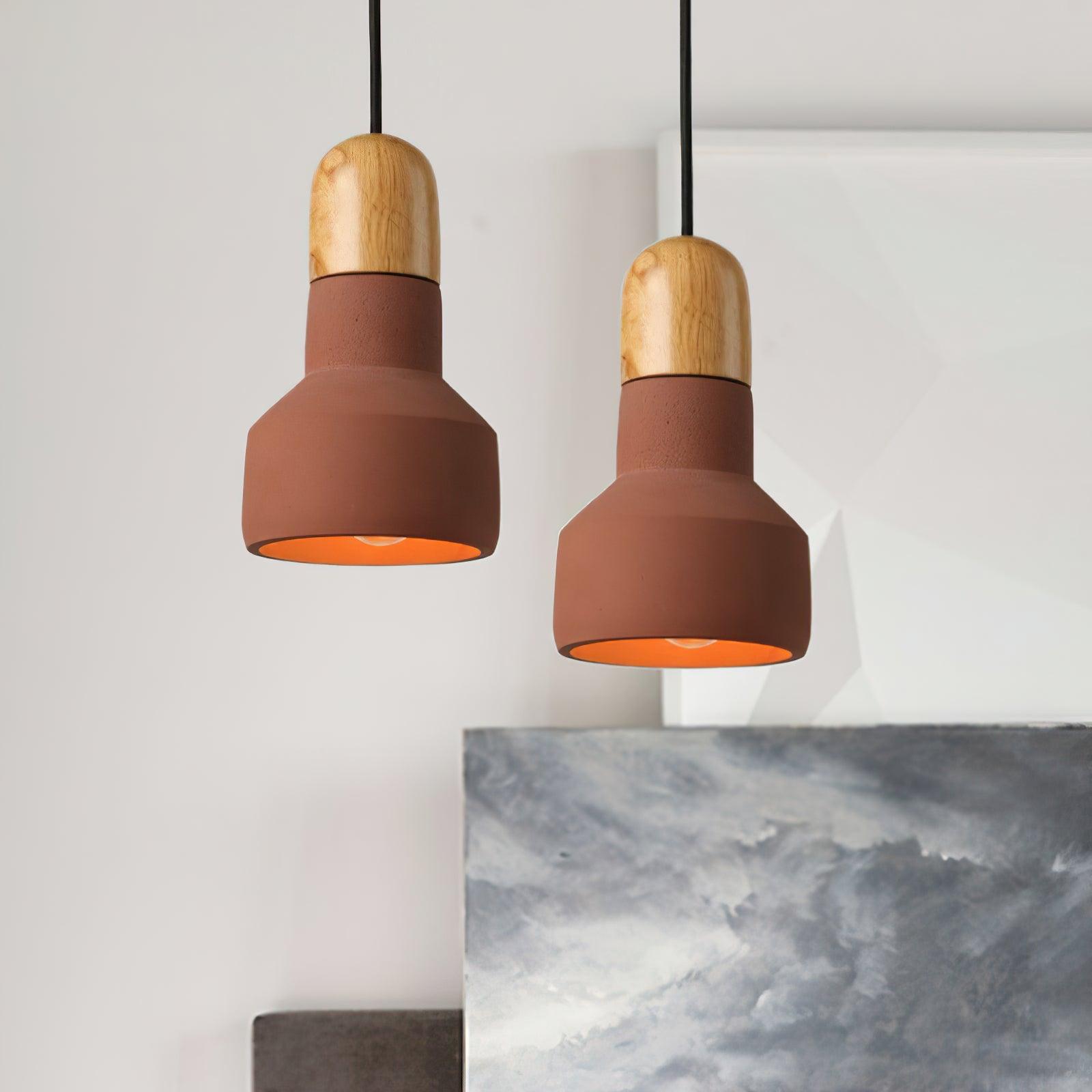 Trio Rustikale Holz-Pendelleuchte-Letslighting