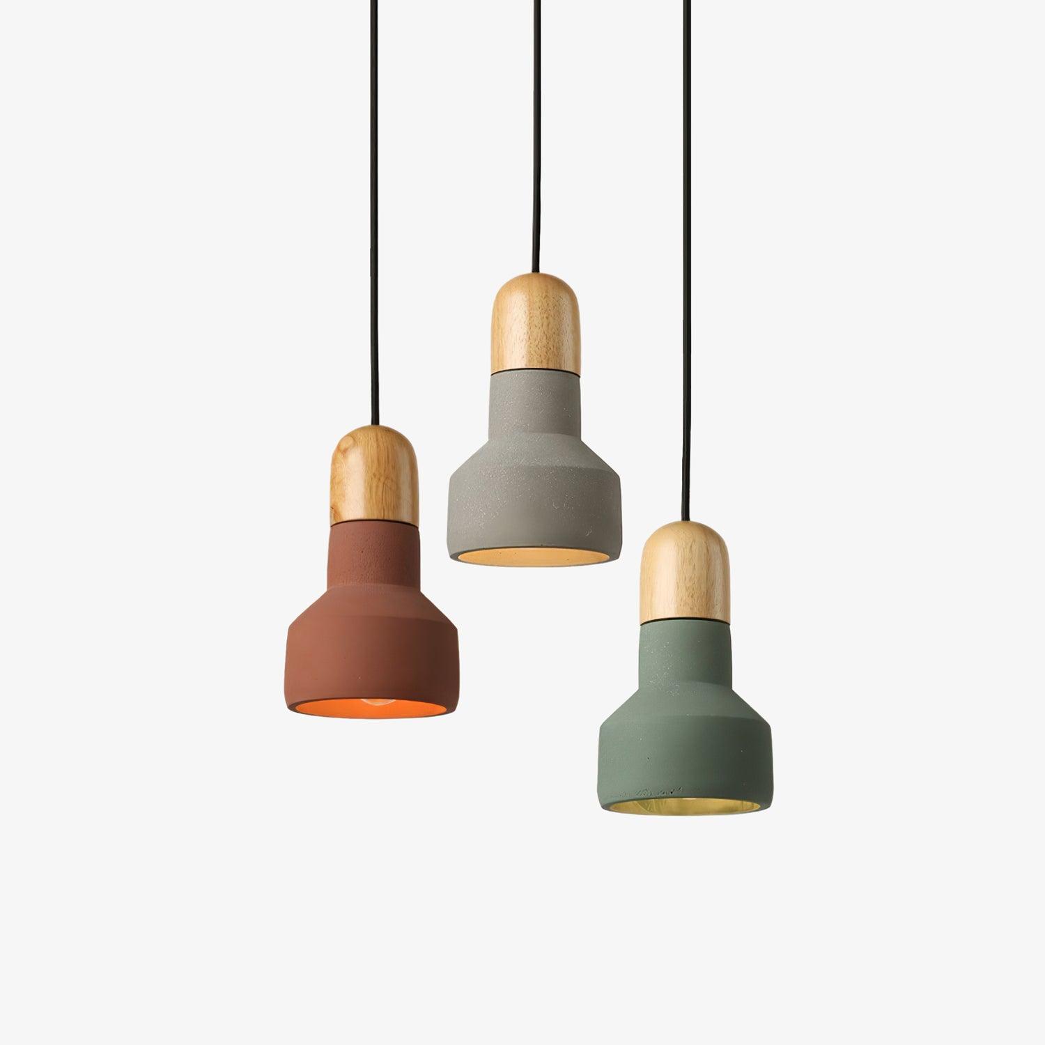 Trio Rustikale Holz-Pendelleuchte-Letslighting