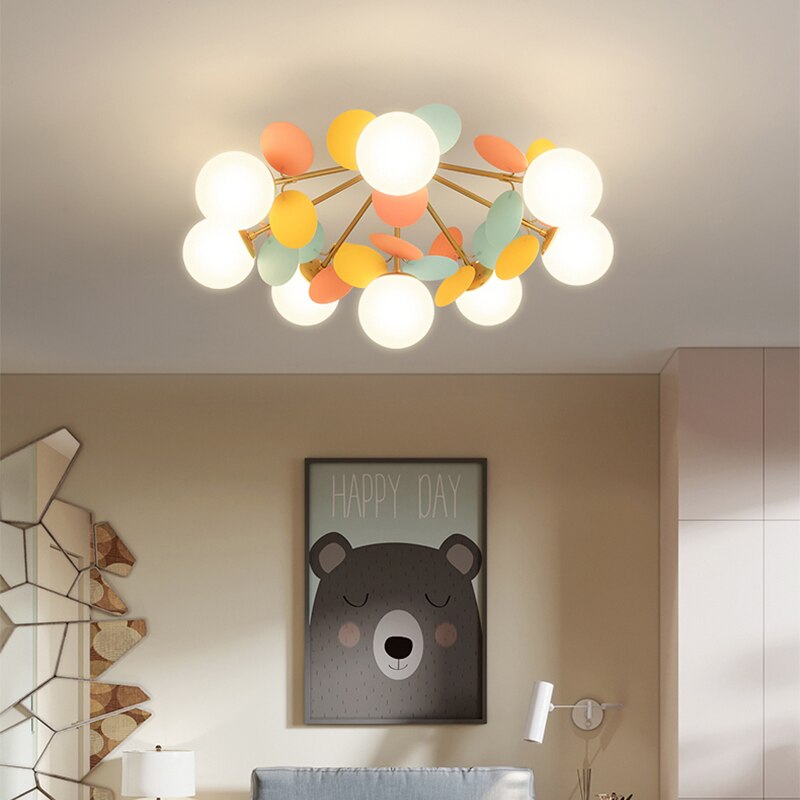 Aria Modern Kronleuchter Weltkugel Kinderzimmer, Mehrfarbig, Metall-Letslighting