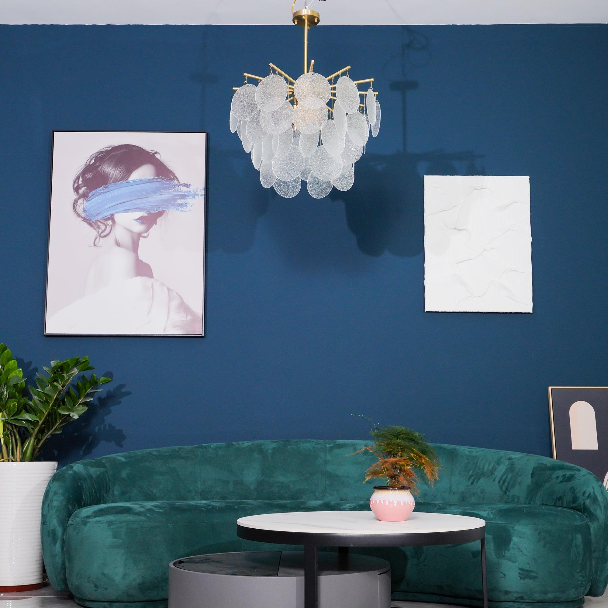 Solara Chandelier Nimbus Glass Droplets - Letslighting