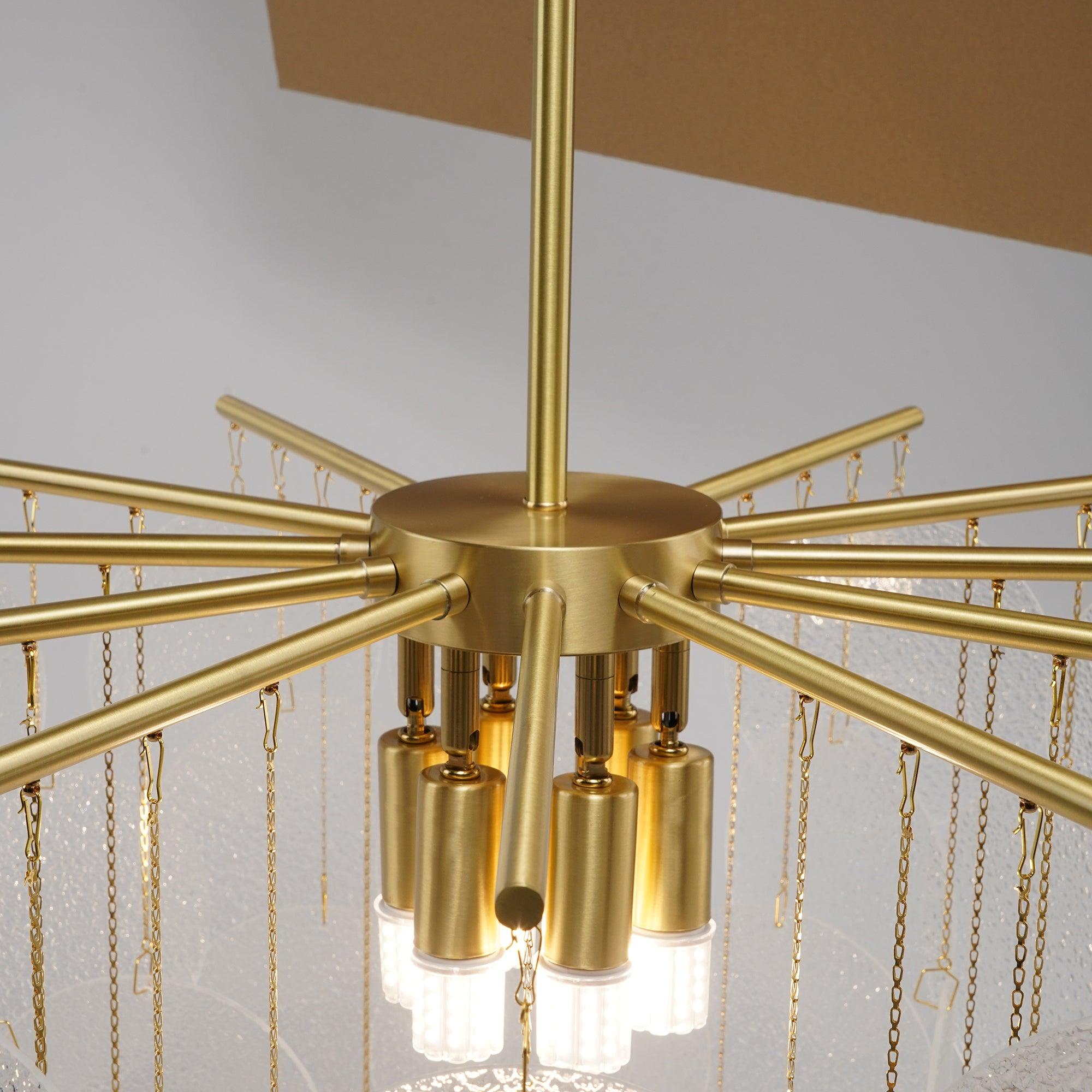Solara Chandelier Nimbus Glass Droplets - Letslighting