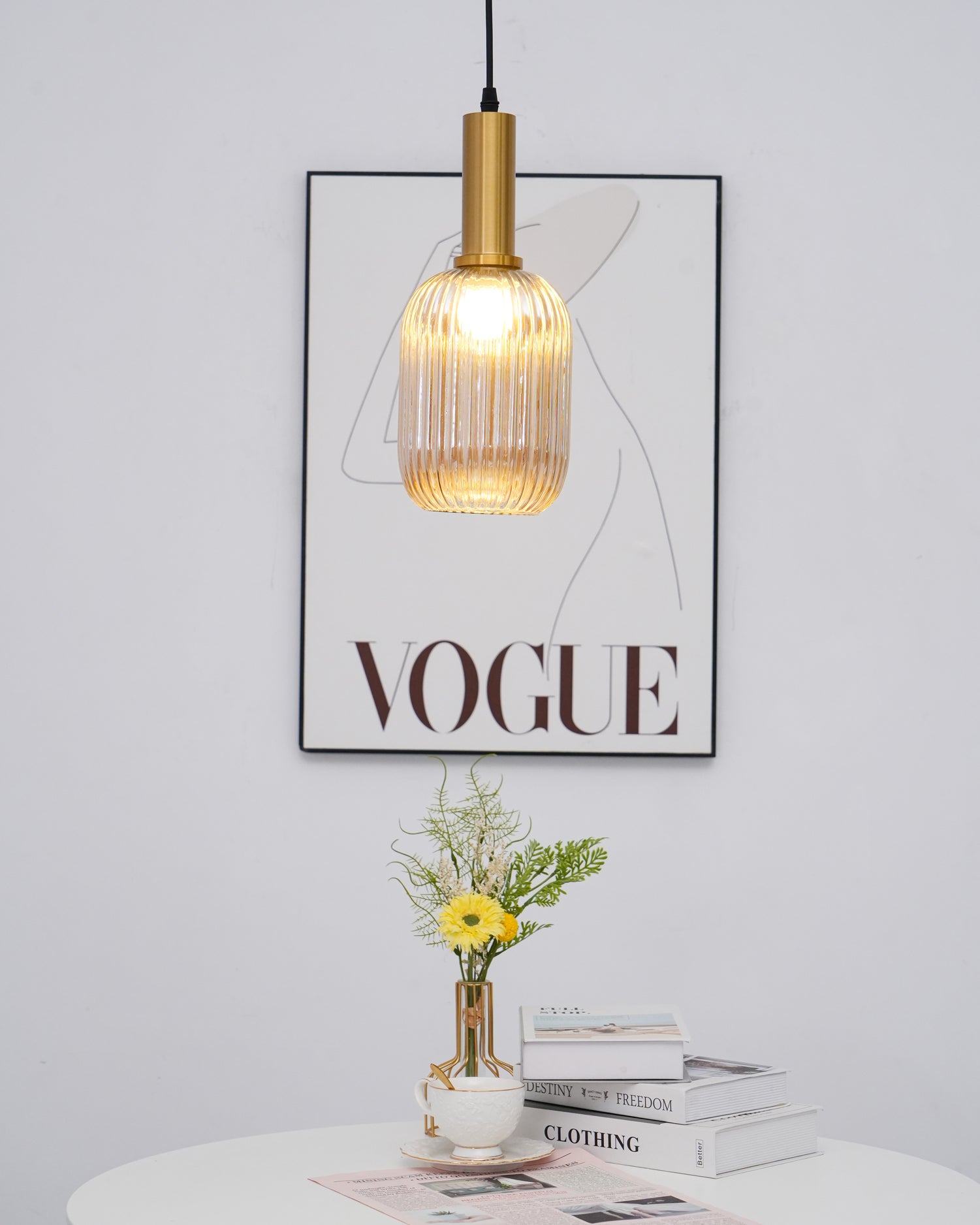 Elara Ribbed Pendant Lamp - Letslighting