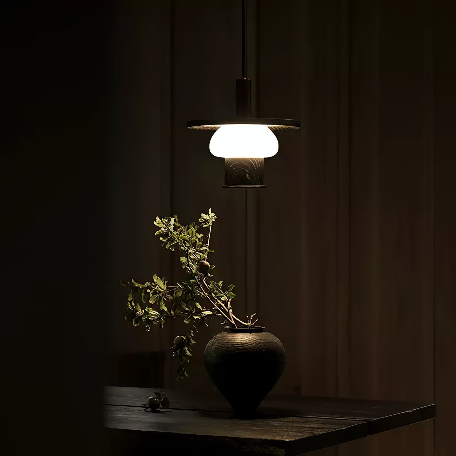 Zephaan Klassische Pendelleuchte aus Glas und Holz-Letslighting