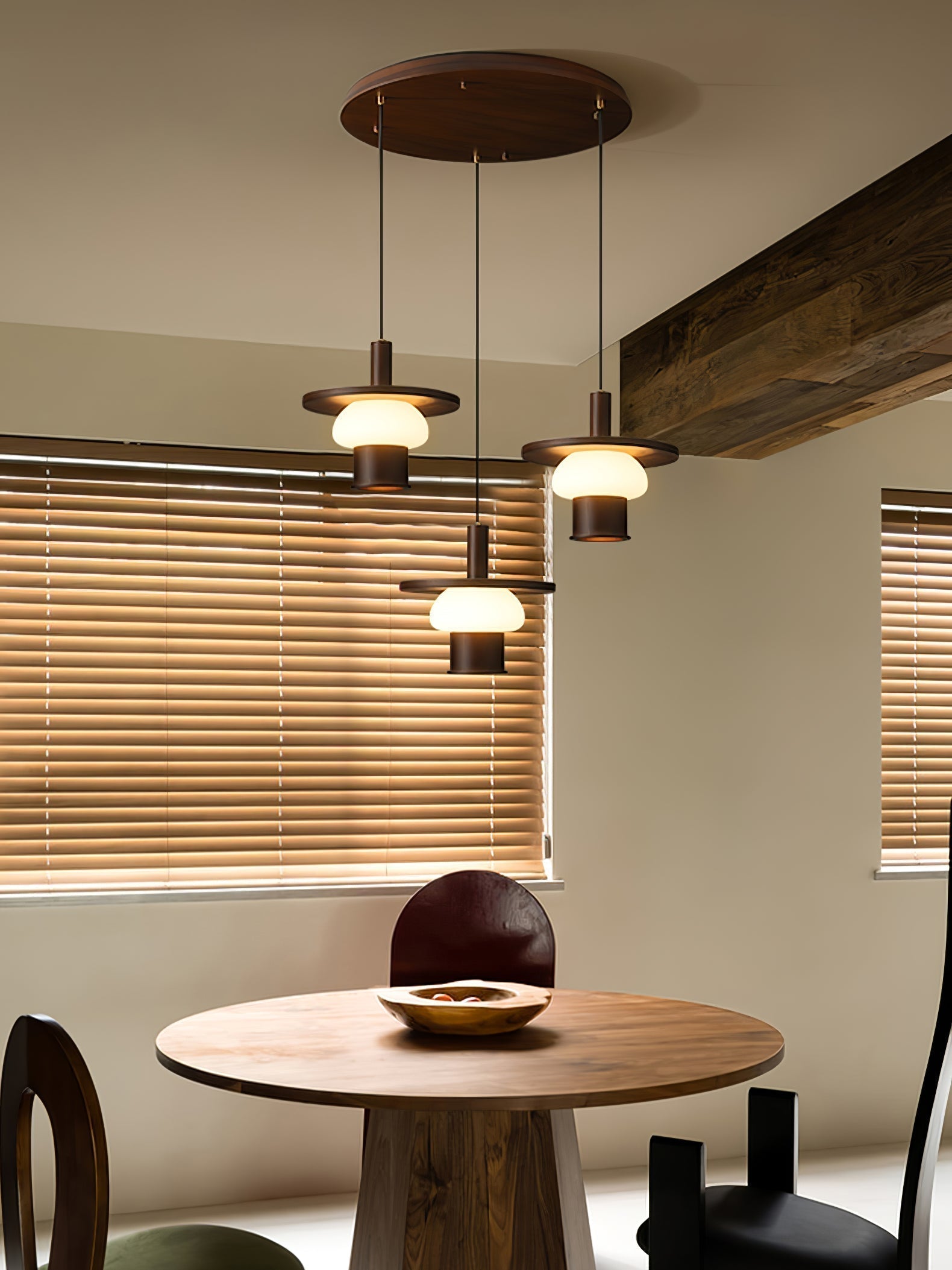 Zephaan Klassische Pendelleuchte aus Glas und Holz-Letslighting