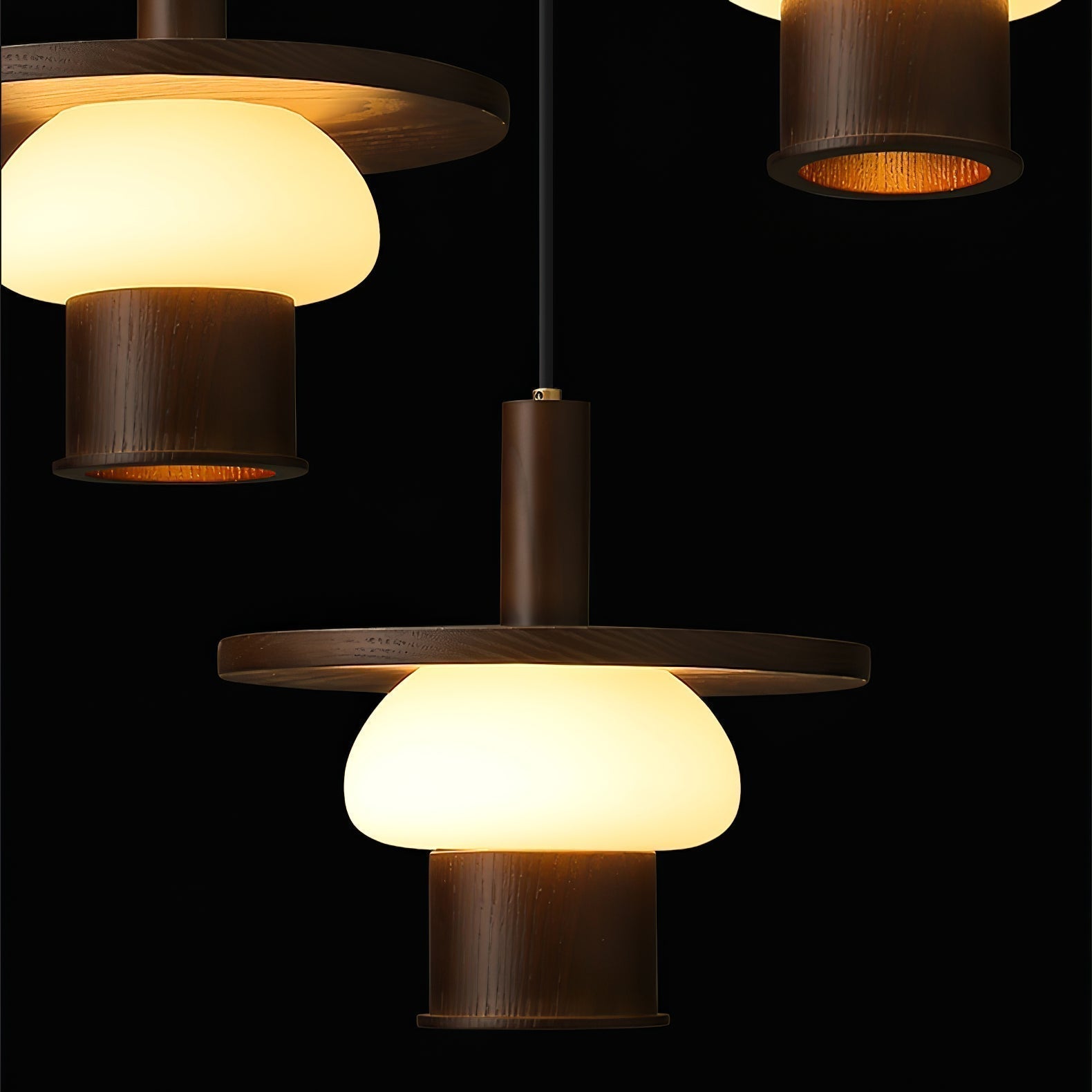 Zephaan Klassische Pendelleuchte aus Glas und Holz-Letslighting
