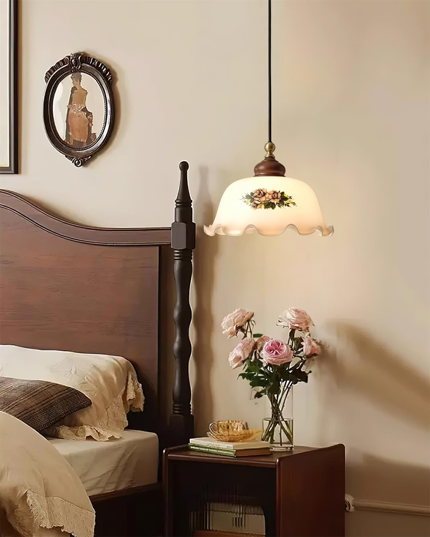 Belvia Pendelleuchte Vintage Blume mit Gewelltem-Letslighting