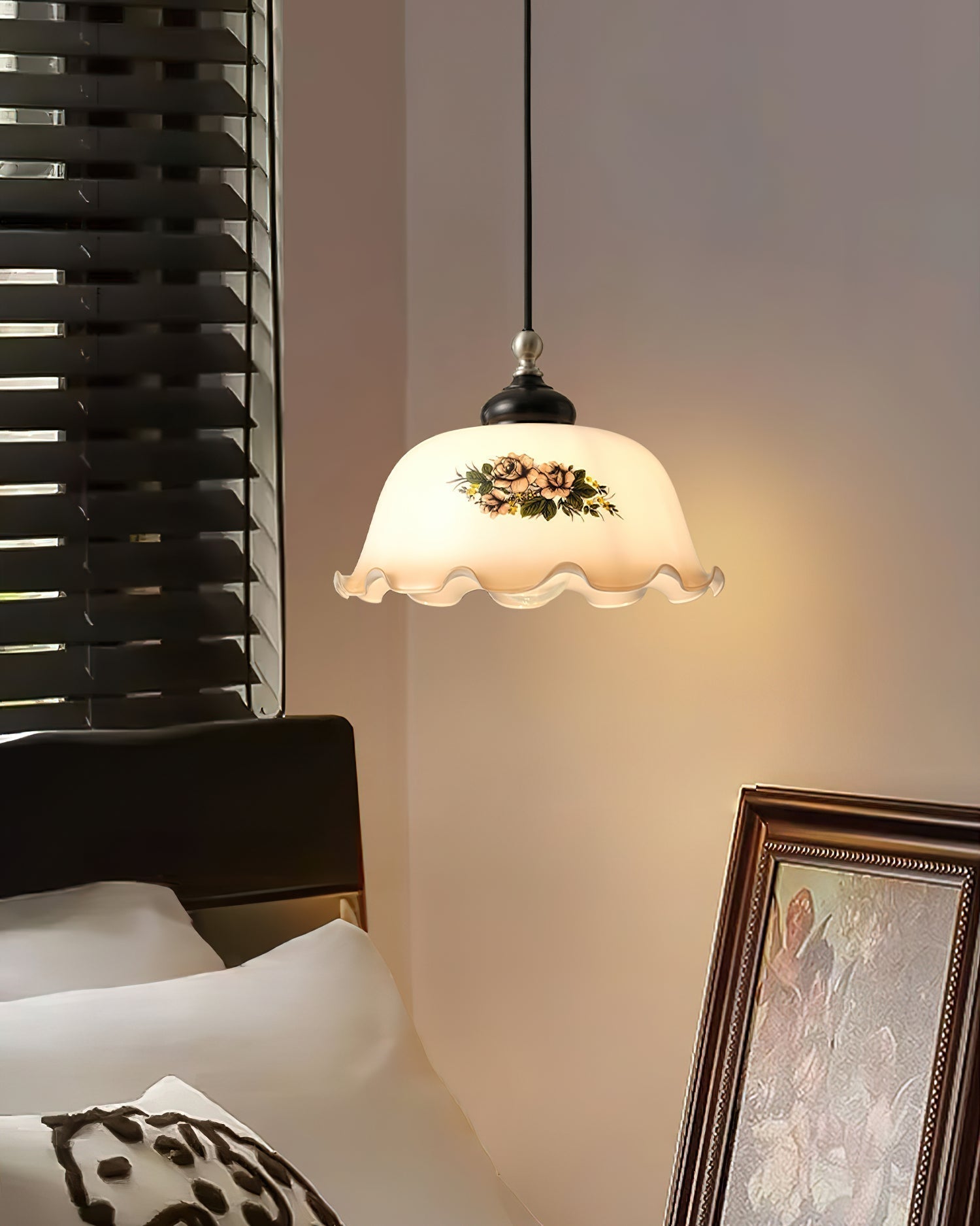 Belvia Pendelleuchte Vintage Blume mit Gewelltem-Letslighting