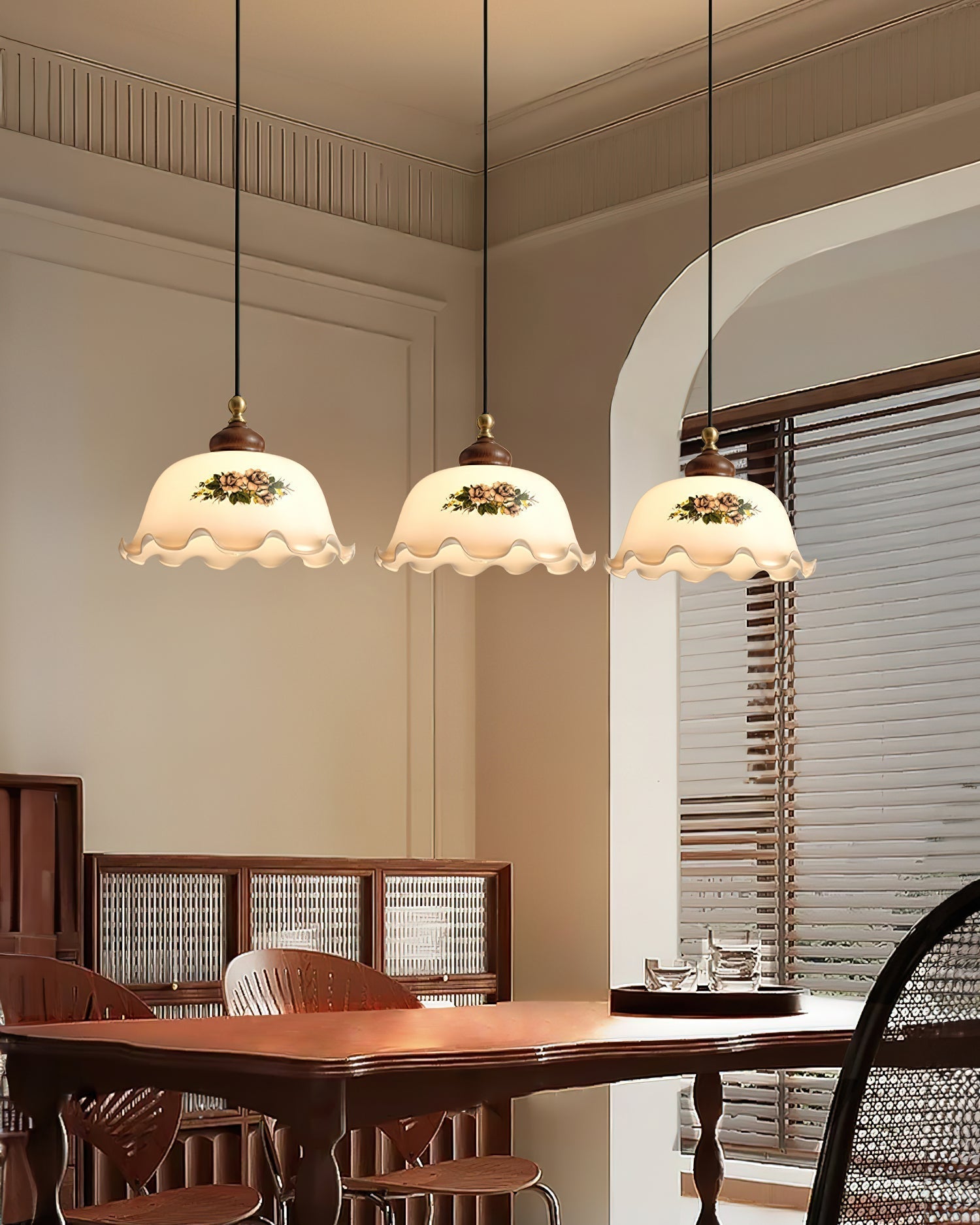 Belvia Pendelleuchte Vintage Blume mit Gewelltem-Letslighting