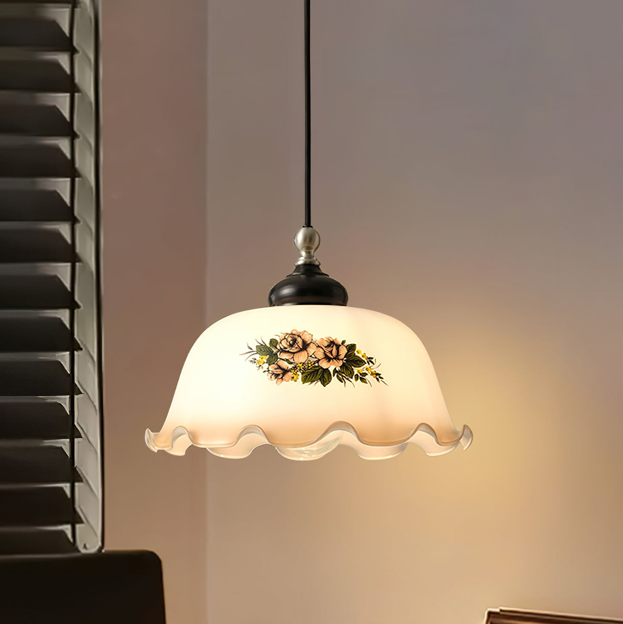 Belvia Pendelleuchte Vintage Blume mit Gewelltem-Letslighting