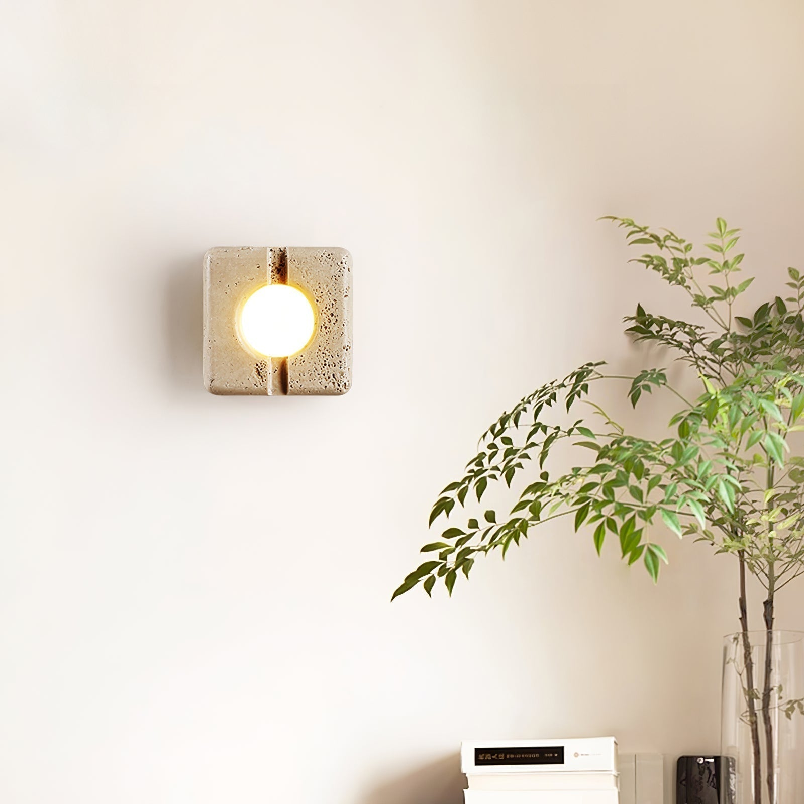 Olvenan Square Travertine Wall Light - Neutralighting