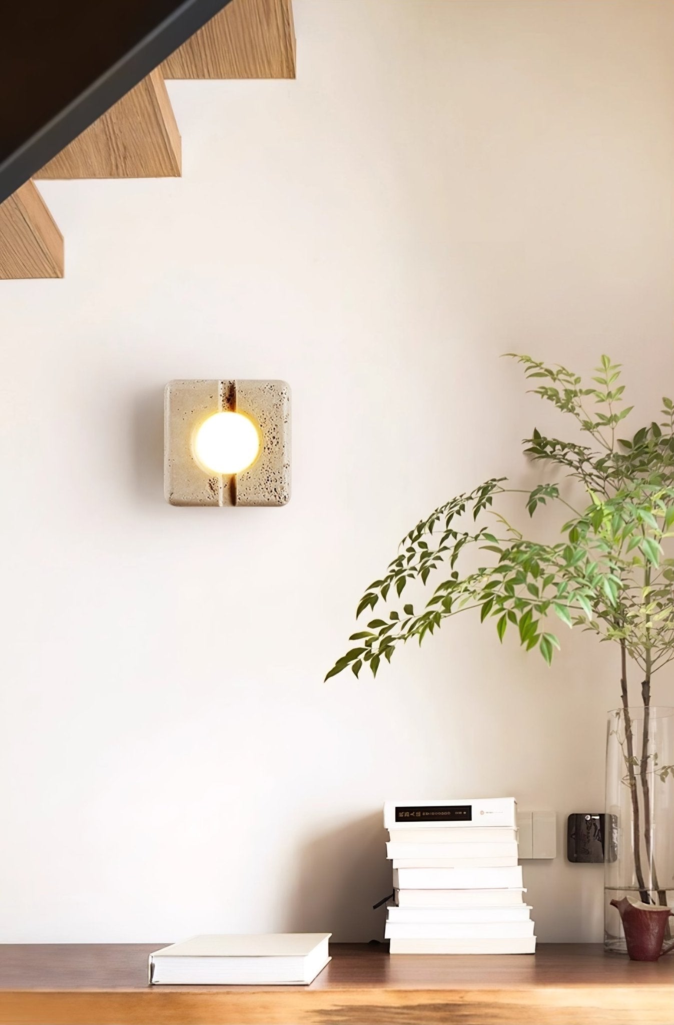 Olvenan Square Travertine Wall Light - Neutralighting