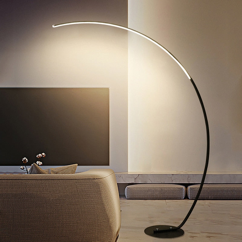 Arisha Stehlampe Weiß/Schwarz Wohn/Schlafzimmer Arc Modern LED