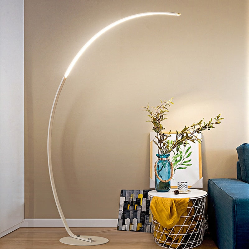 Arisha Stehlampe Weiß/Schwarz Wohn/Schlafzimmer Arc Modern LED
