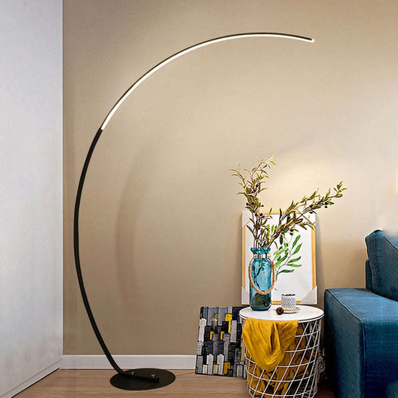 Arisha Stehlampe Weiß/Schwarz Wohn/Schlafzimmer Arc Modern LED