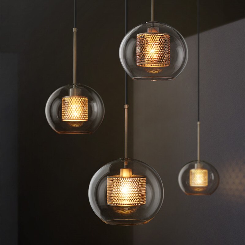 Valentina Industrie LED Pendelleuchte, Glas, Kugel, Esszimmer