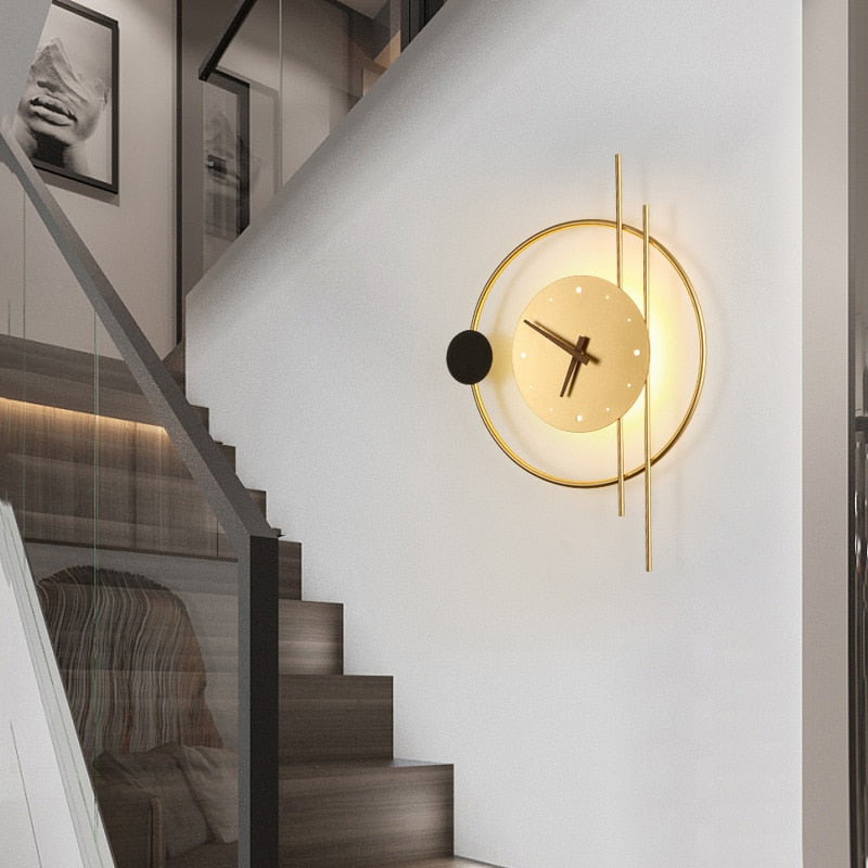 Arisha Modern Rund Uhr LED Innenwandleuchte Metall Acryl Schlafzimmer Wohnzimmer
