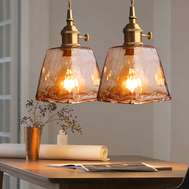 Valentina  Pendelleuchte Vintage LED  Metall Glas Esszimmer Wohnzimmer Schlafzimmer