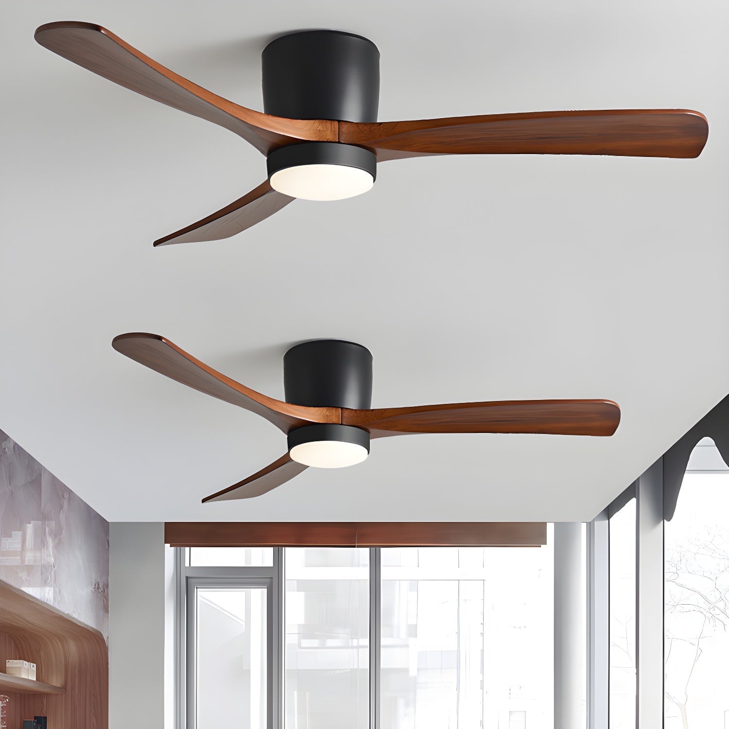 Ezra Nordische Deckenventilatorleuchte mit 3000K warmweißer Beleuchtung